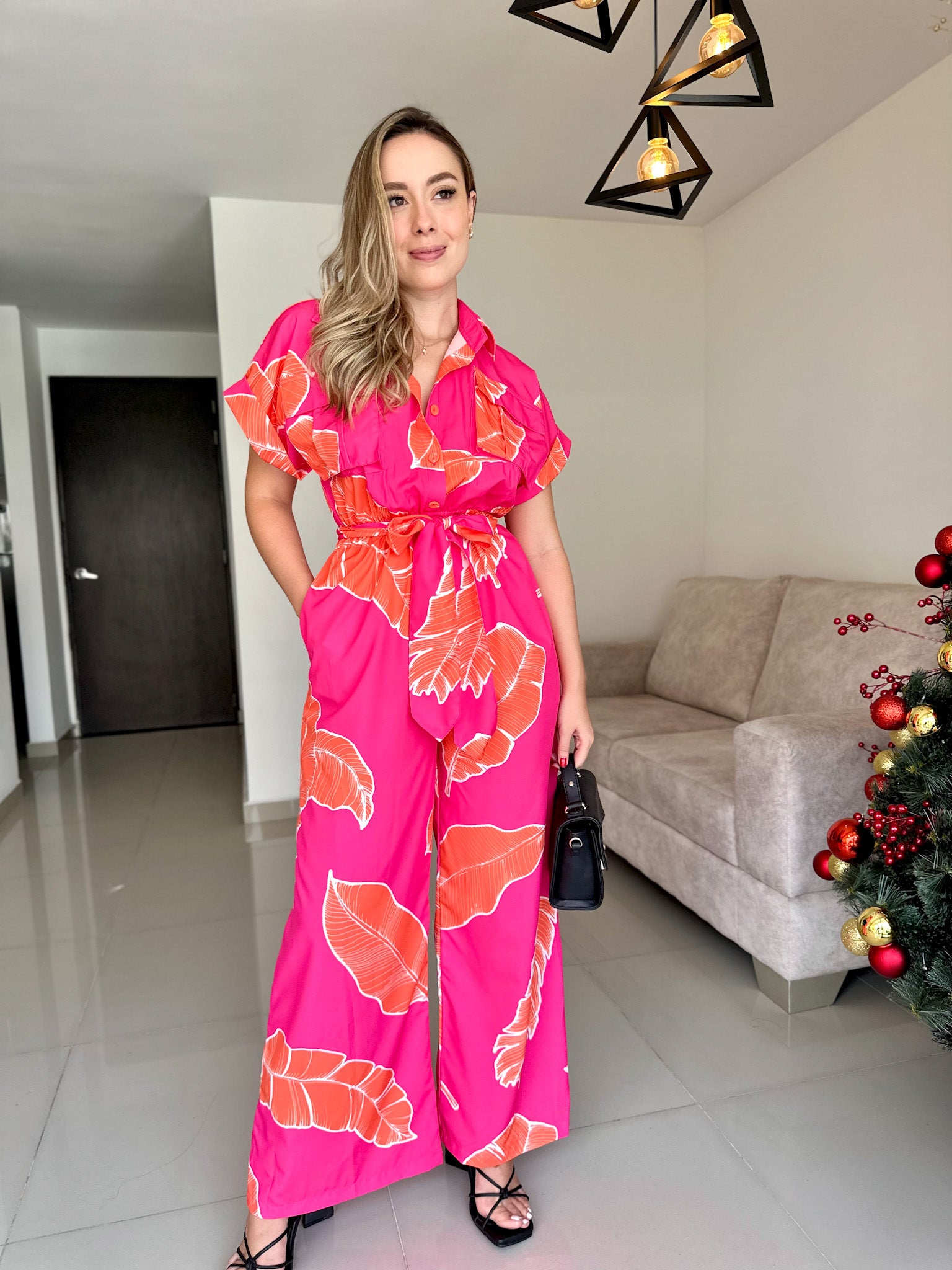 ENTERIZO PARIS PRINT FUCSIA