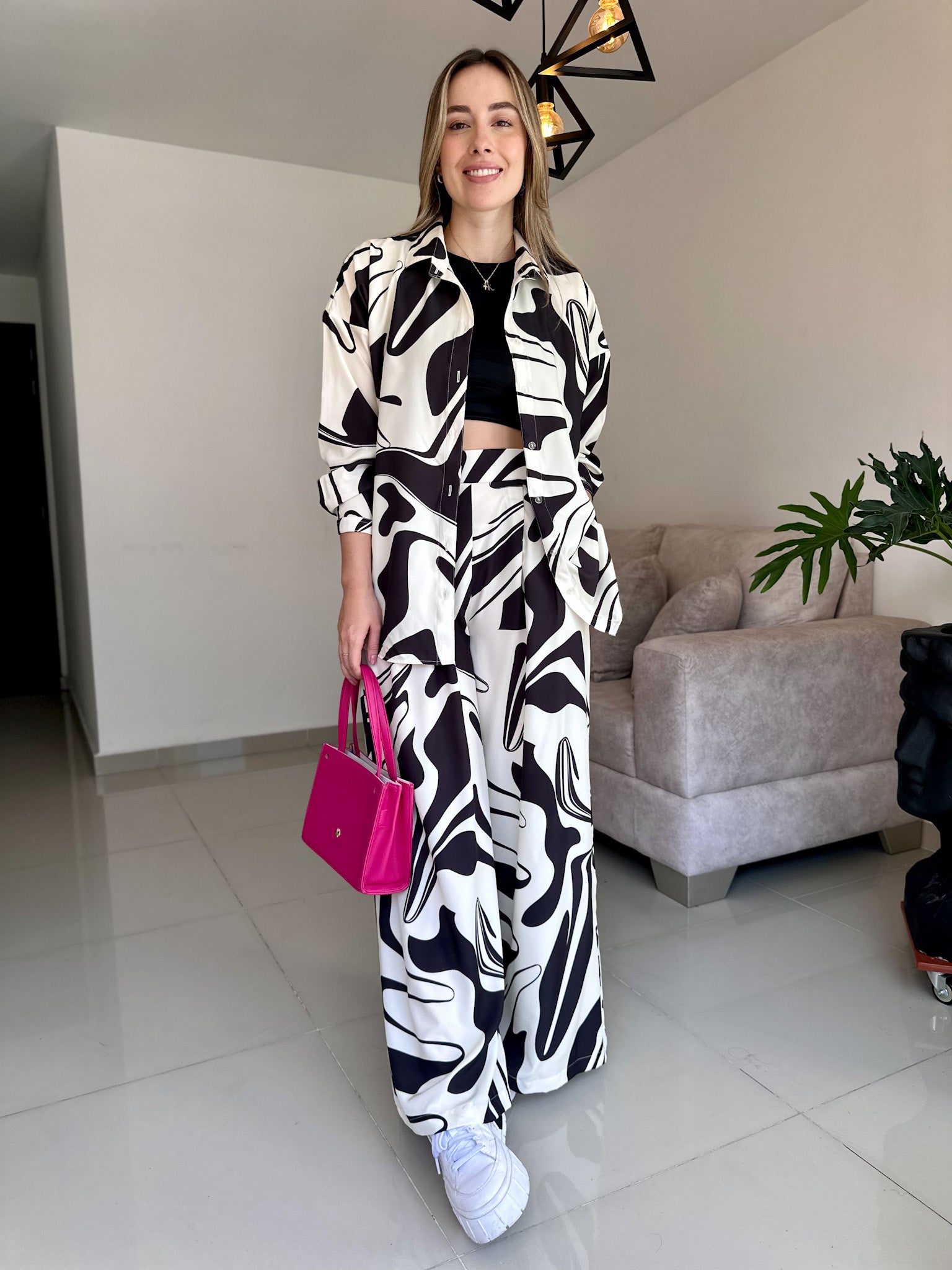 SET HAWAI PRINT ONDAS NEGRAS