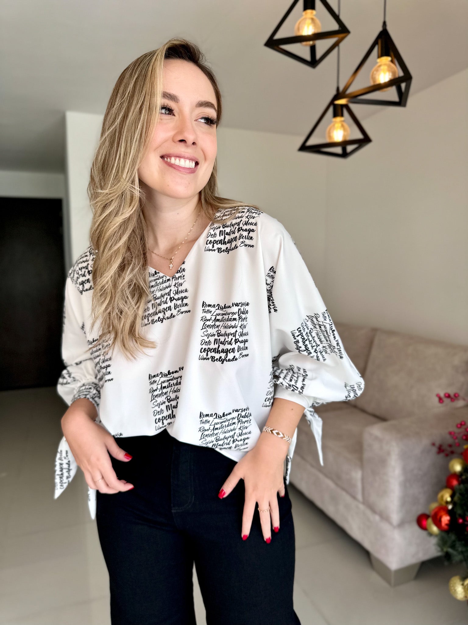 BLUSA ANA PRINT TEXTOS