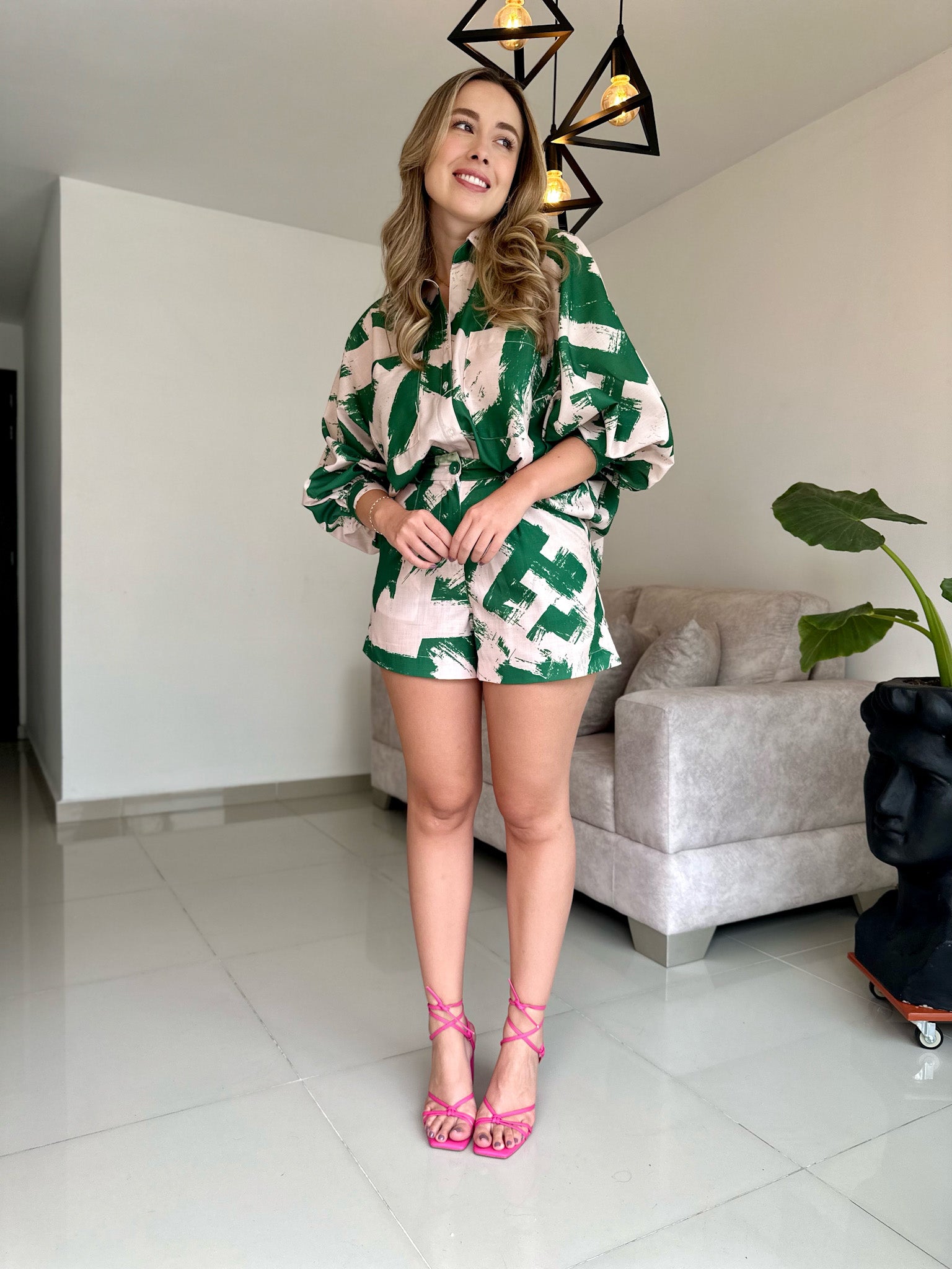 SET BALINO PRINT BEIGE-VERDE