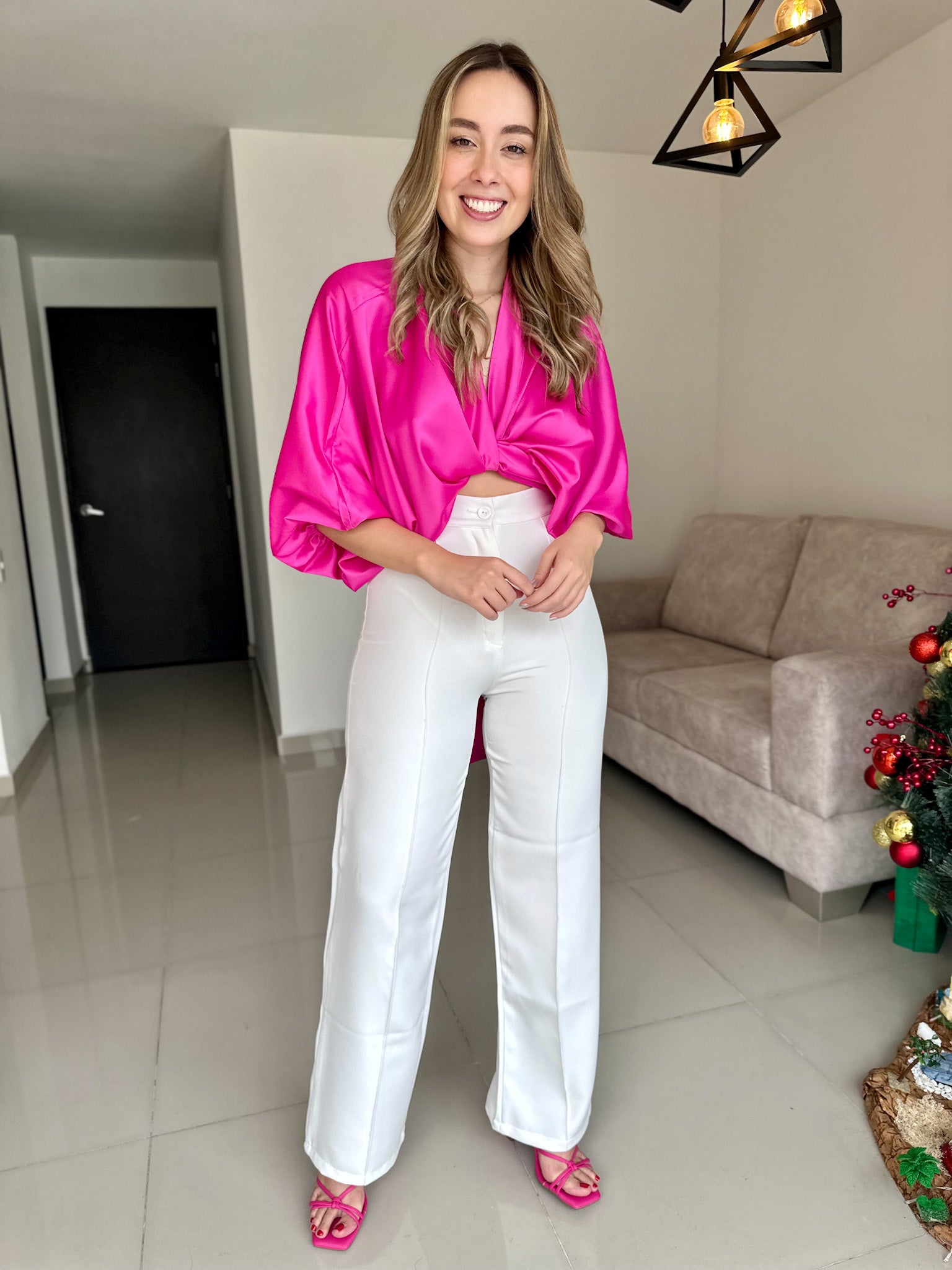 TOP MIA UNICOLOR FUCSIA BRILLANTE