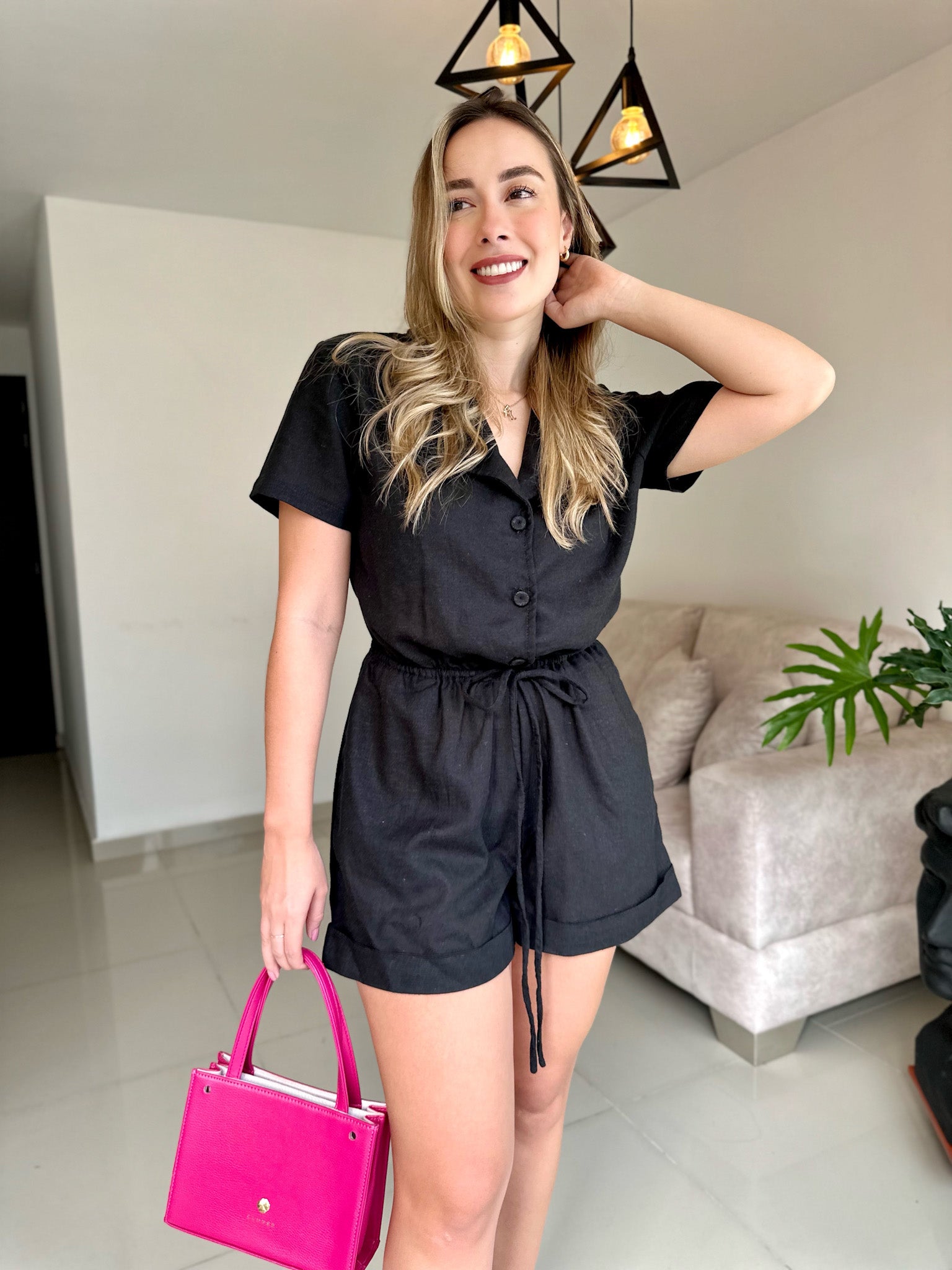 ENTERIZO FLORENCIA UNICOLOR NEGRO