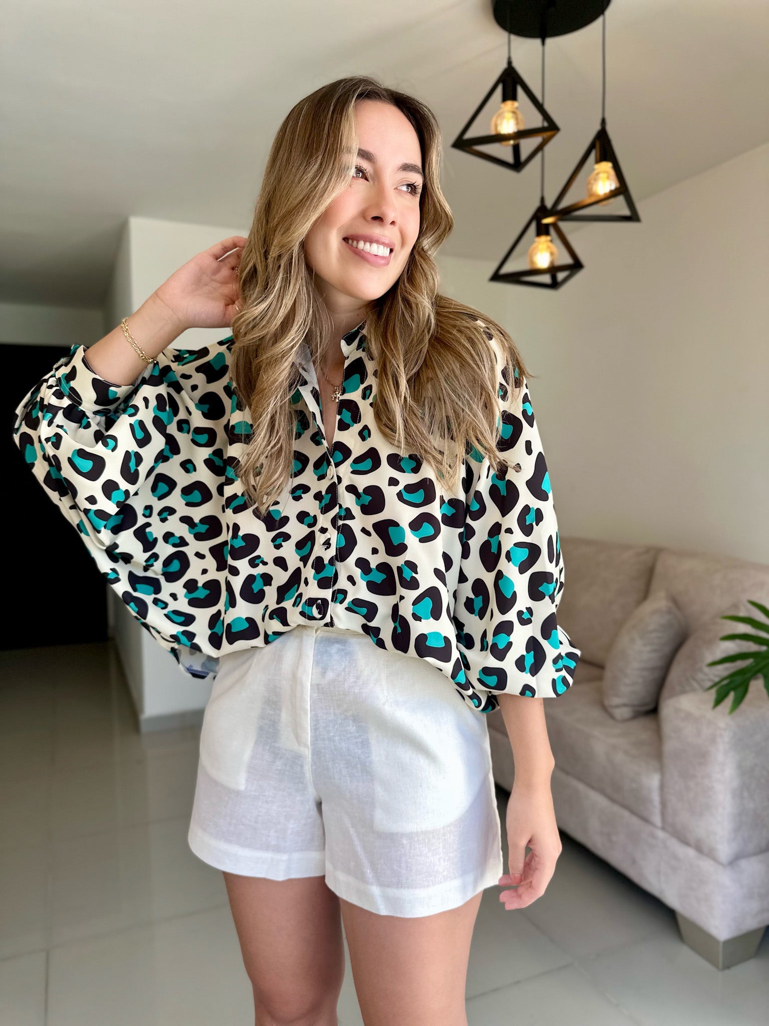 BLUSA MARTINA MINI PRINT VERDE