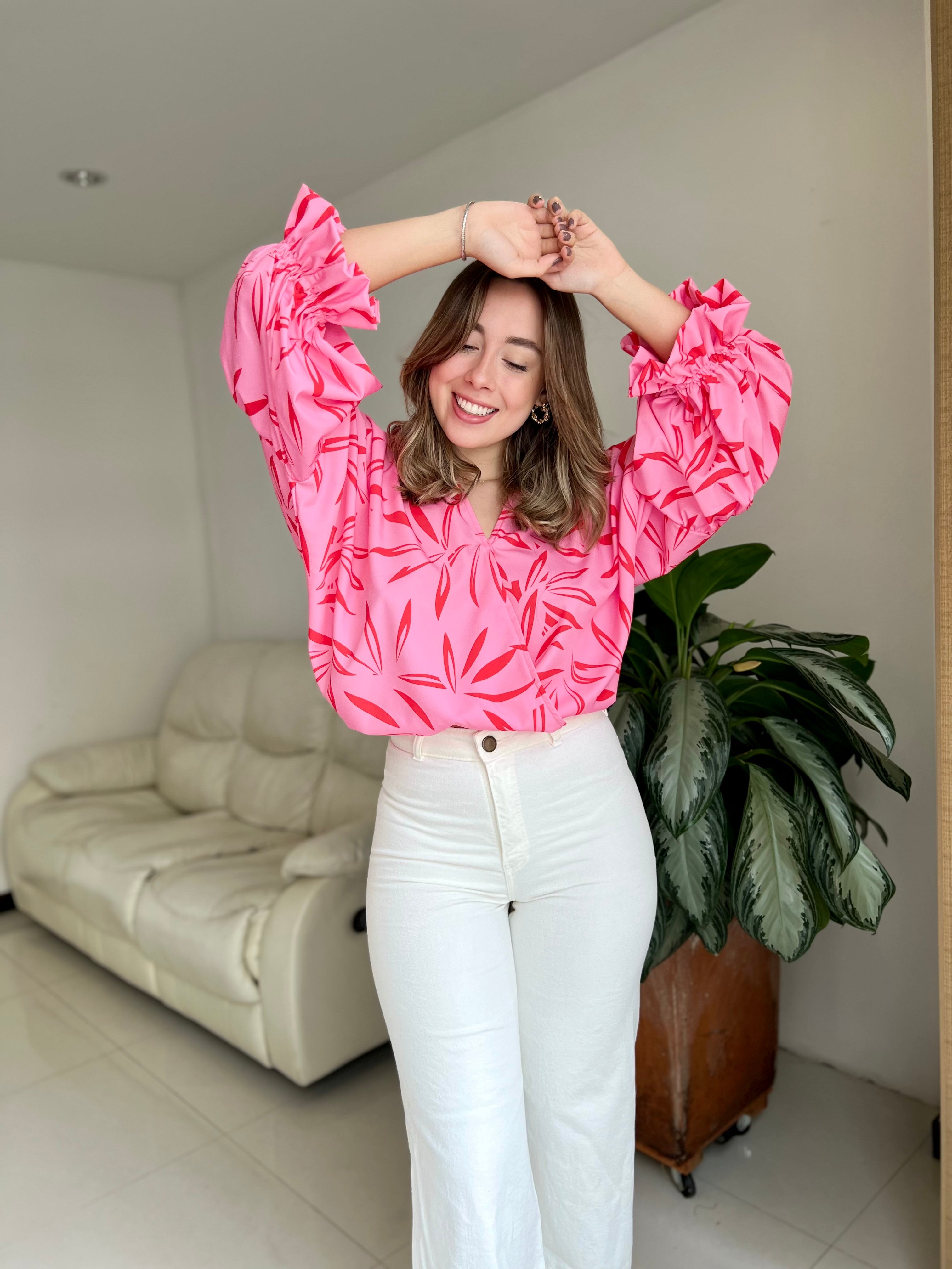 BLUSA AURORA ESTAMPADO ROSA