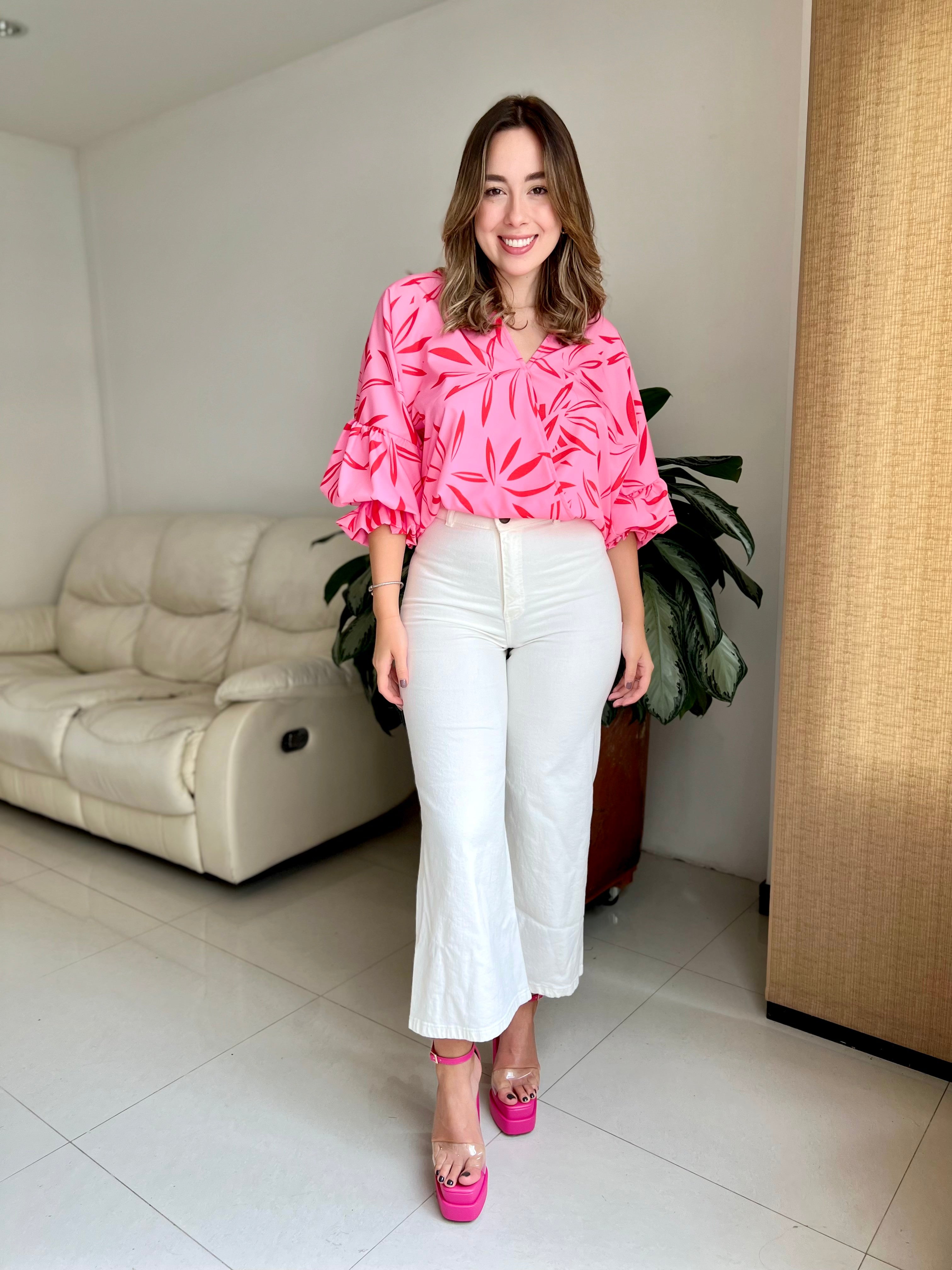 BLUSA AURORA ESTAMPADO ROSA