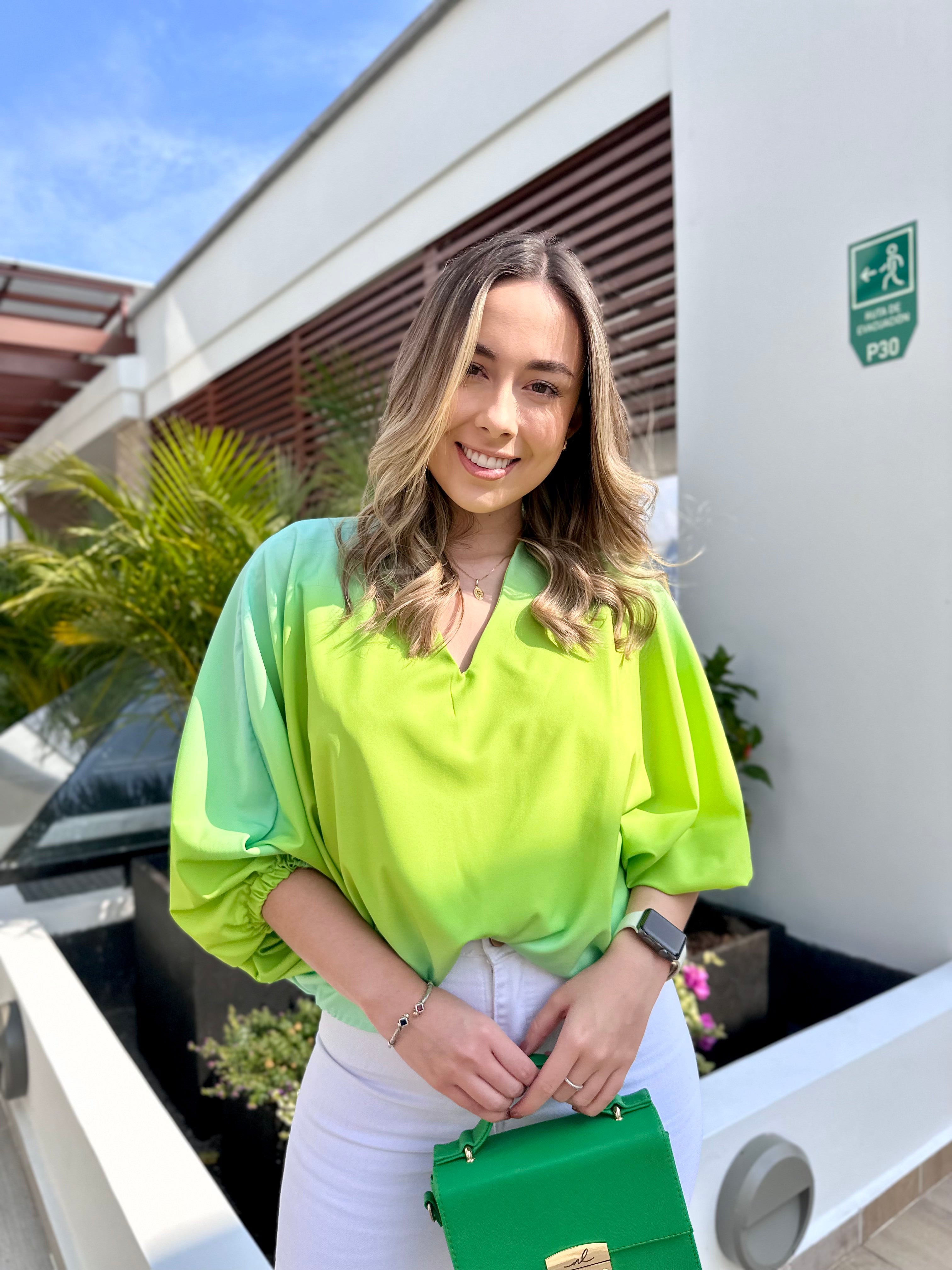 BLUSA CLOE PRINT DEGRADE VERDE