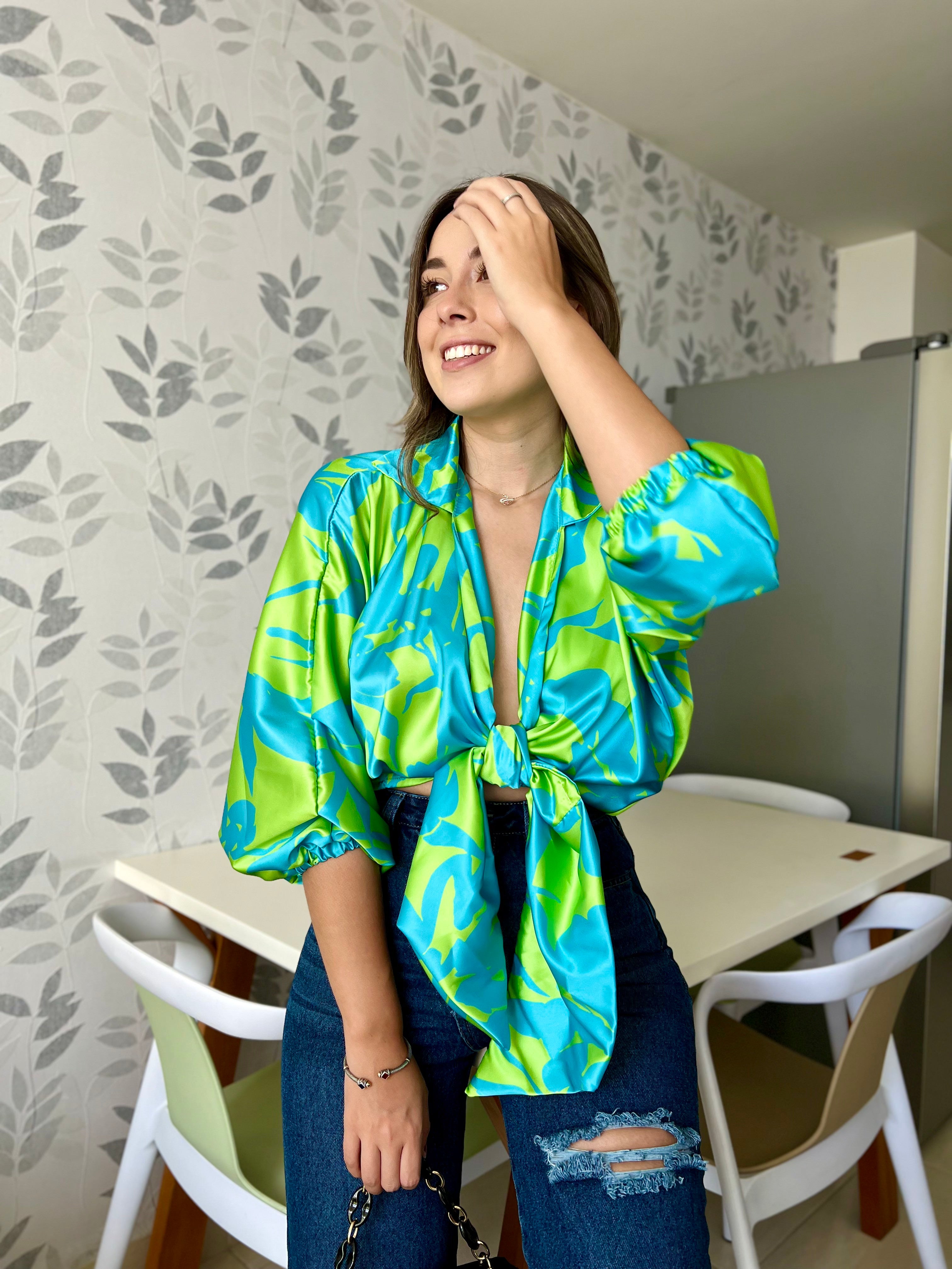 TOP ARIANA ESTAMPADO VERDE-AZUL