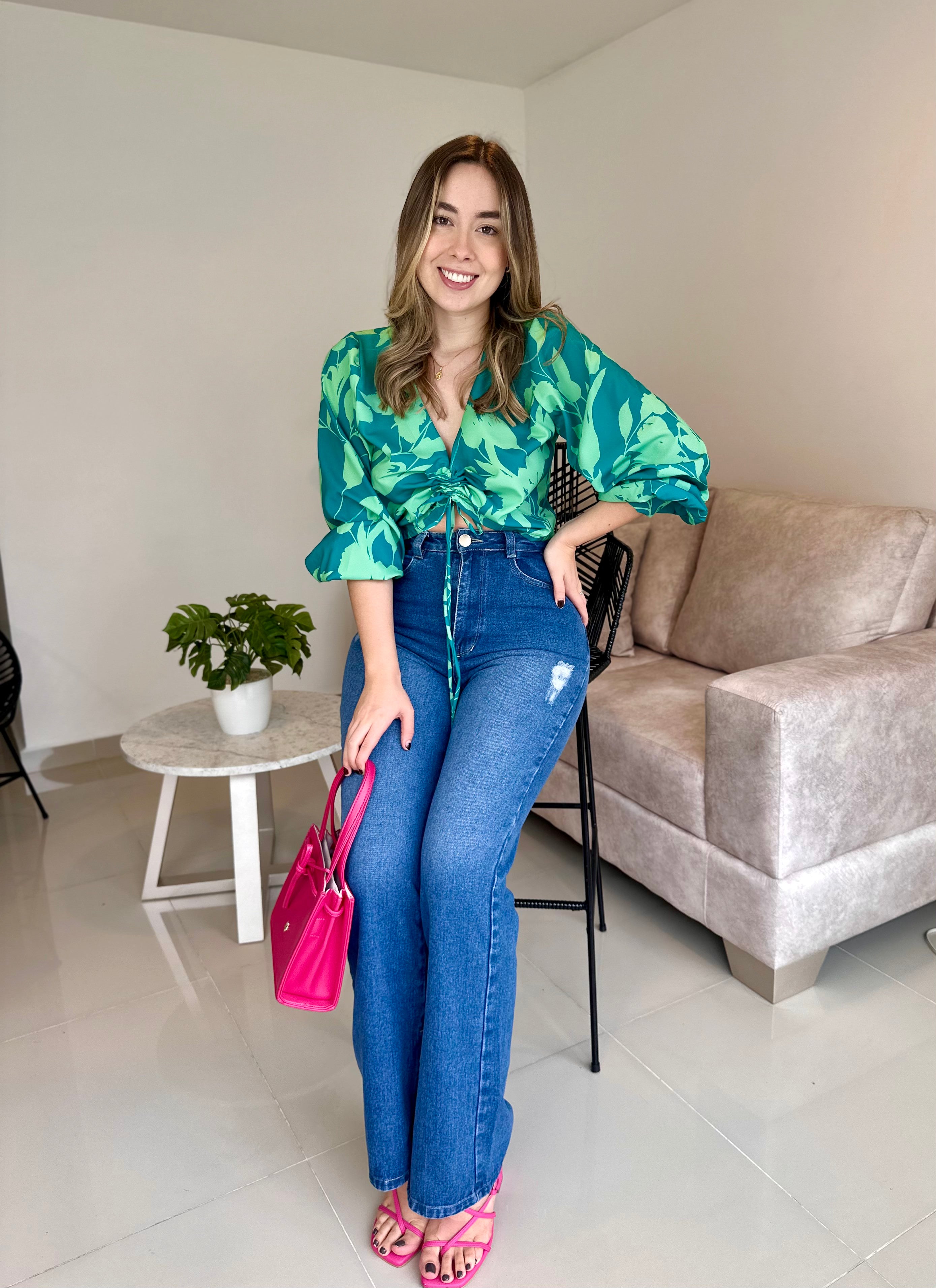 TOP EMILY ESTAMPADO VERDE