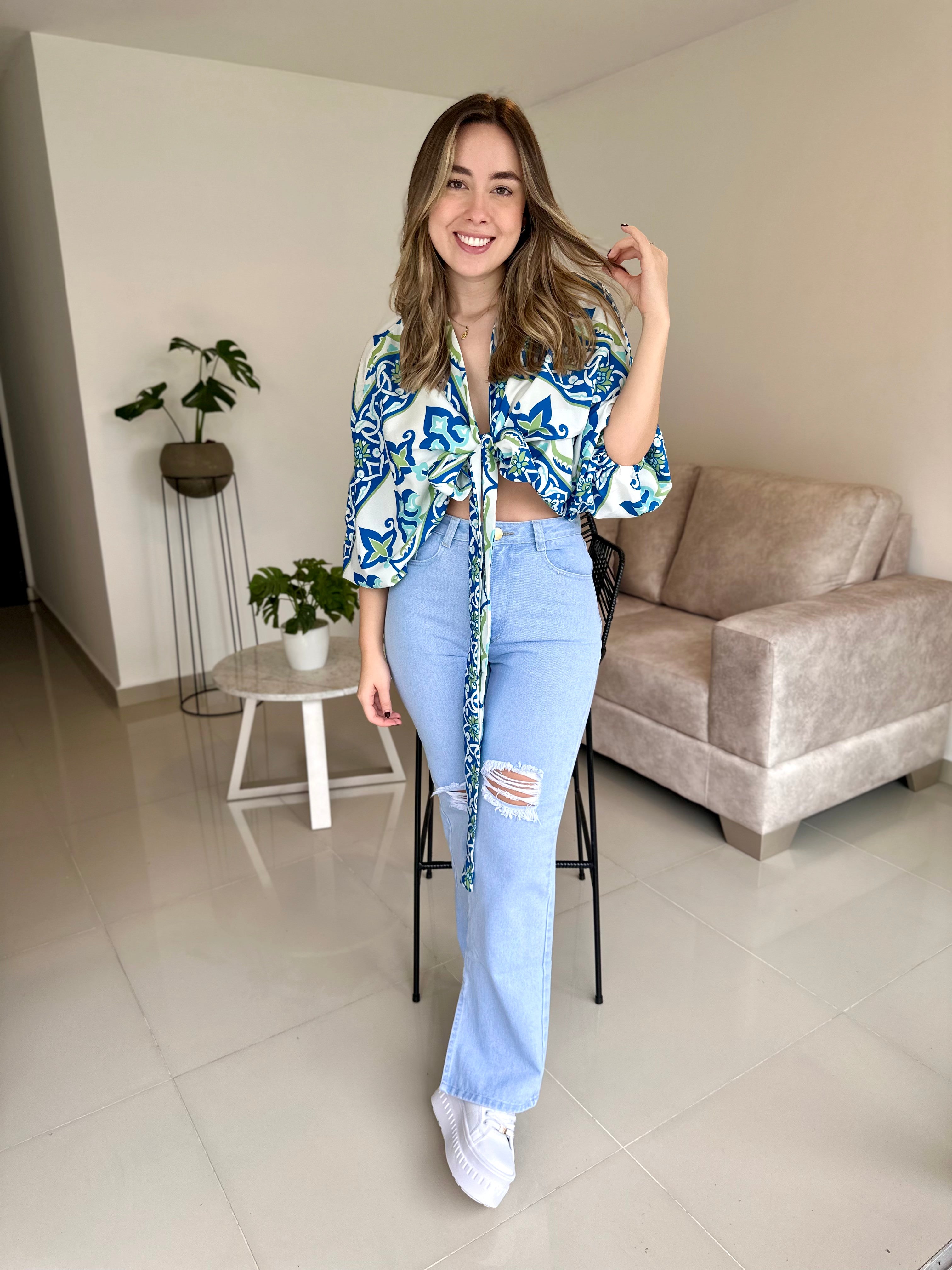 MIA PRINT BLANCO-AZUL