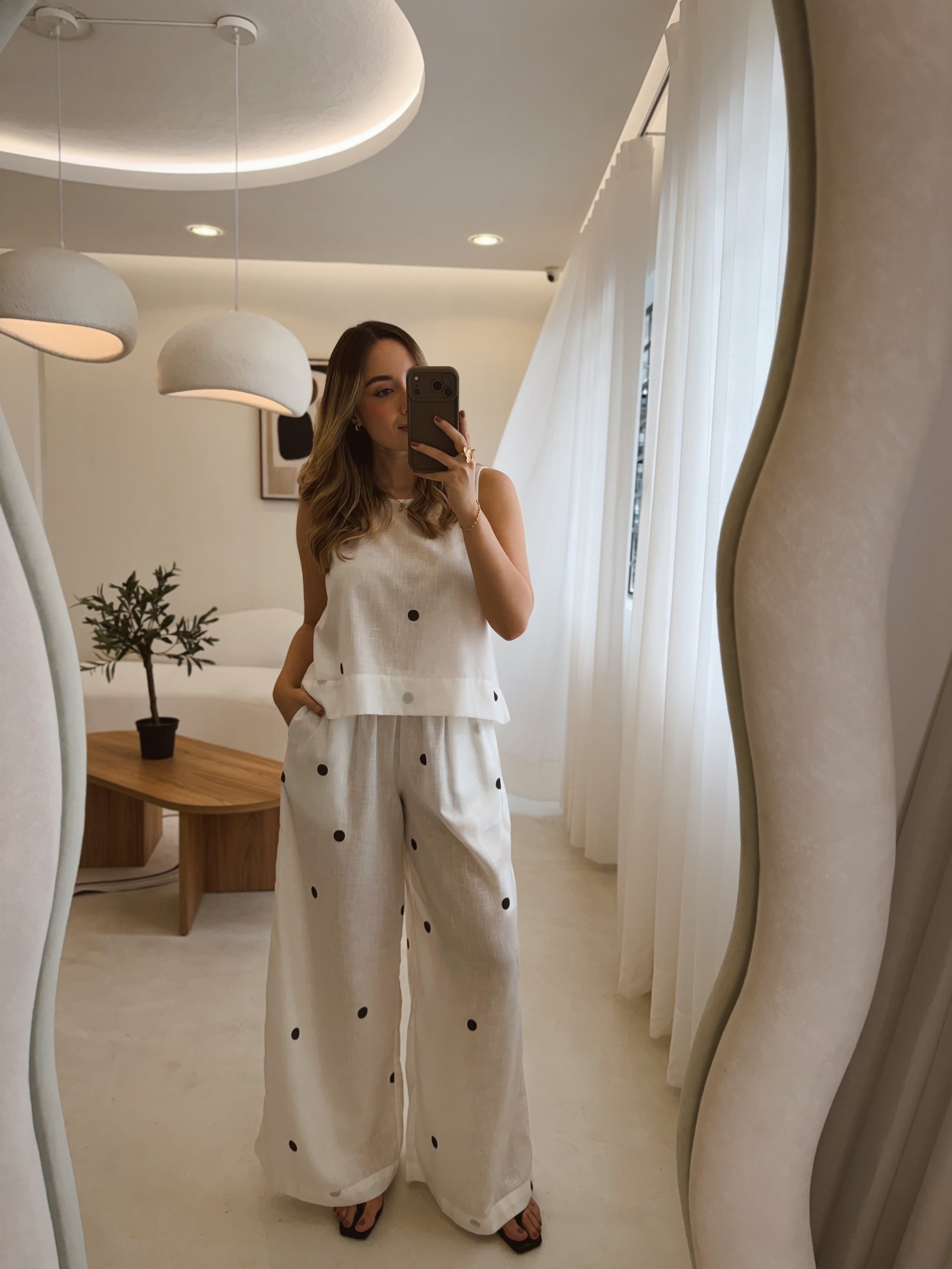 SET SEVILLA BLANCO LUNARES NEGRO