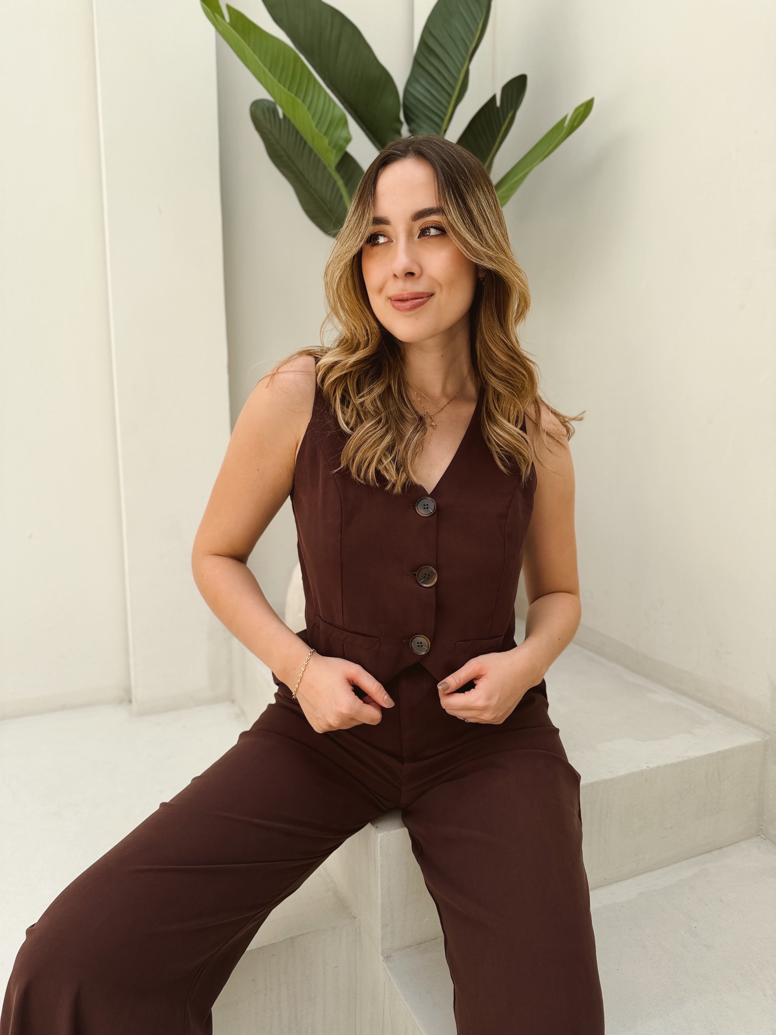 SET LUPE MARRÓN BOTÓN CAREY