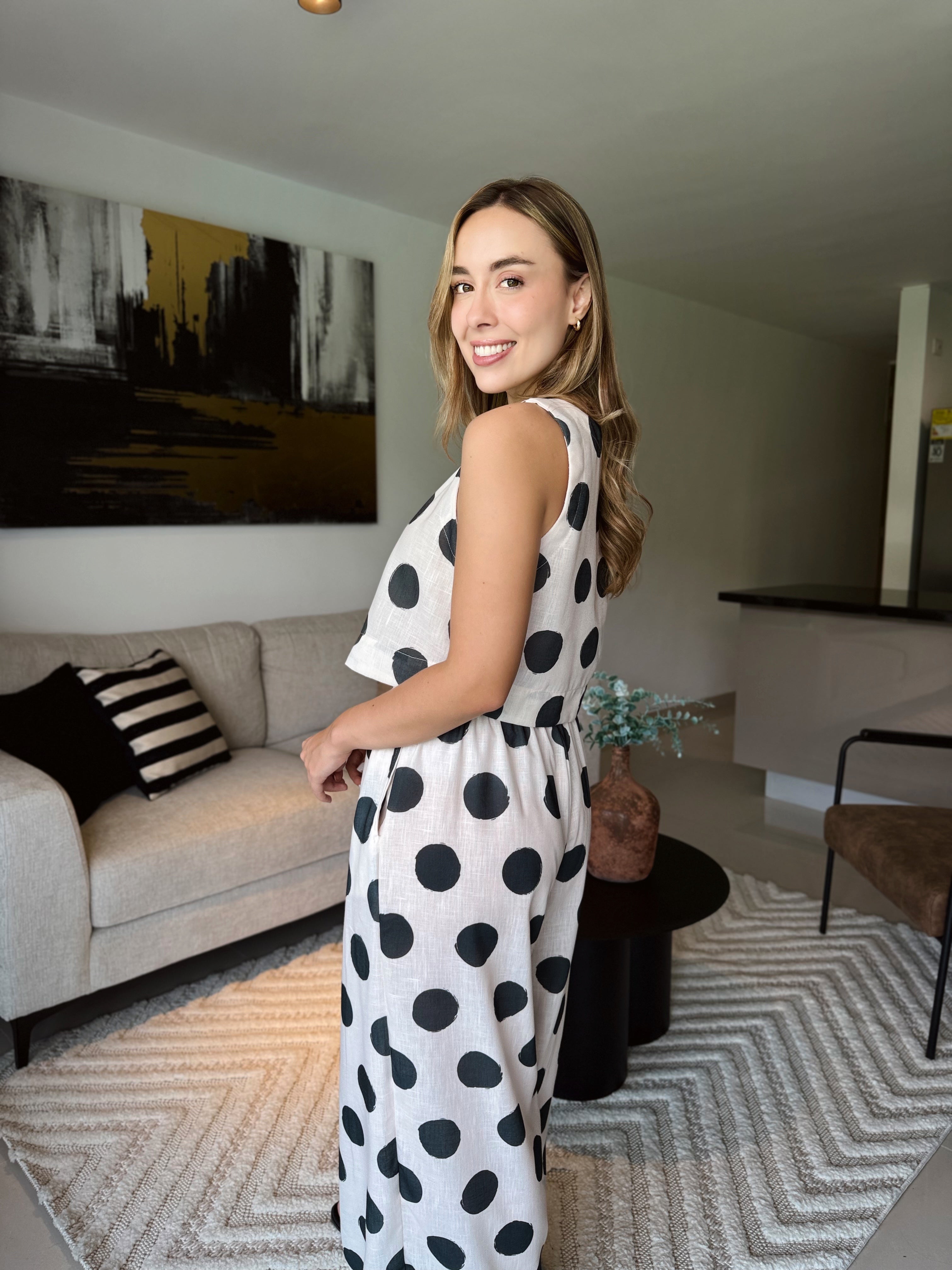 SET AMALFI PRINT LUNARES GRANDES NEGROS