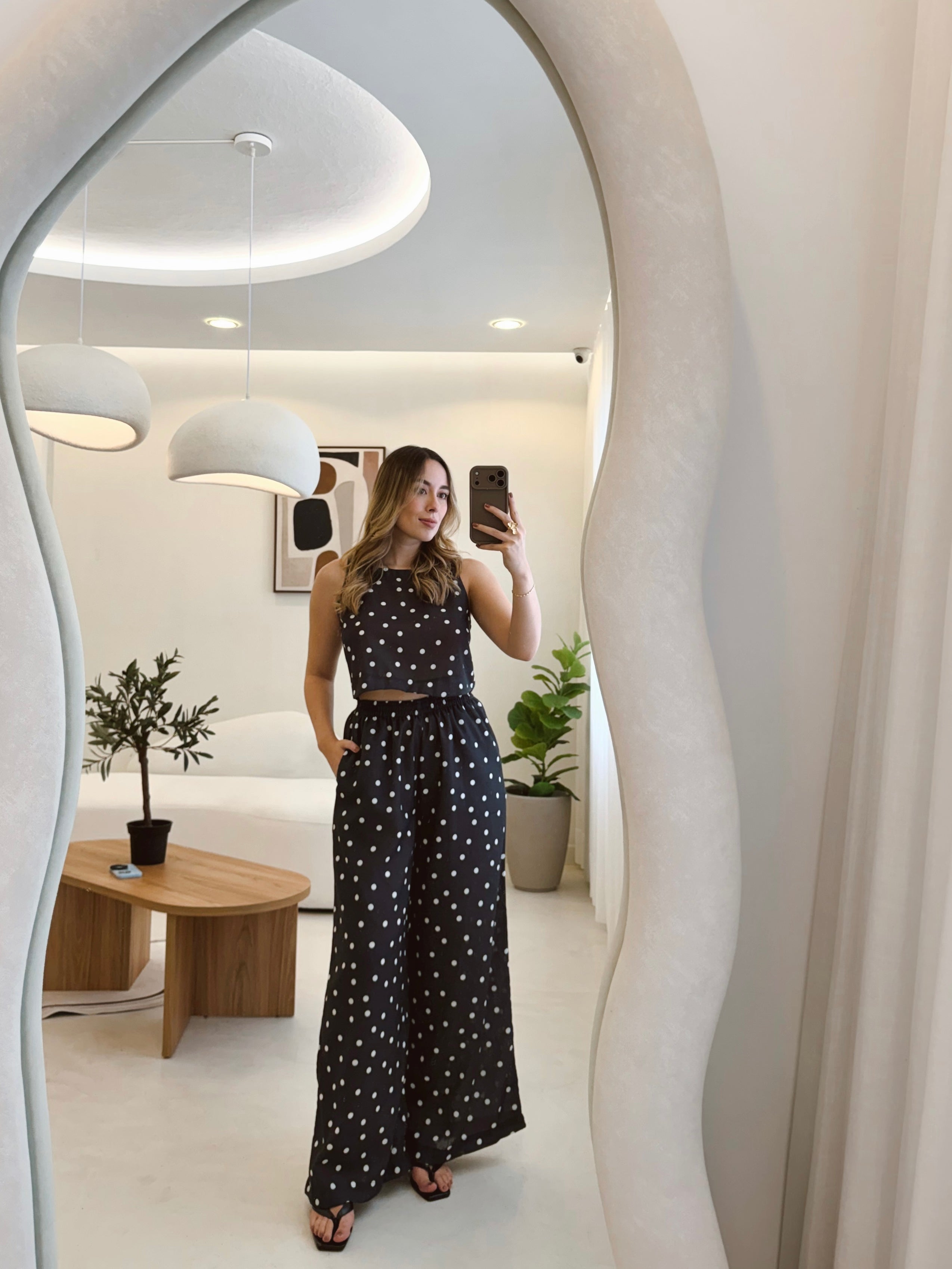 SET AMALFI PRINT LUNARES NEGRO