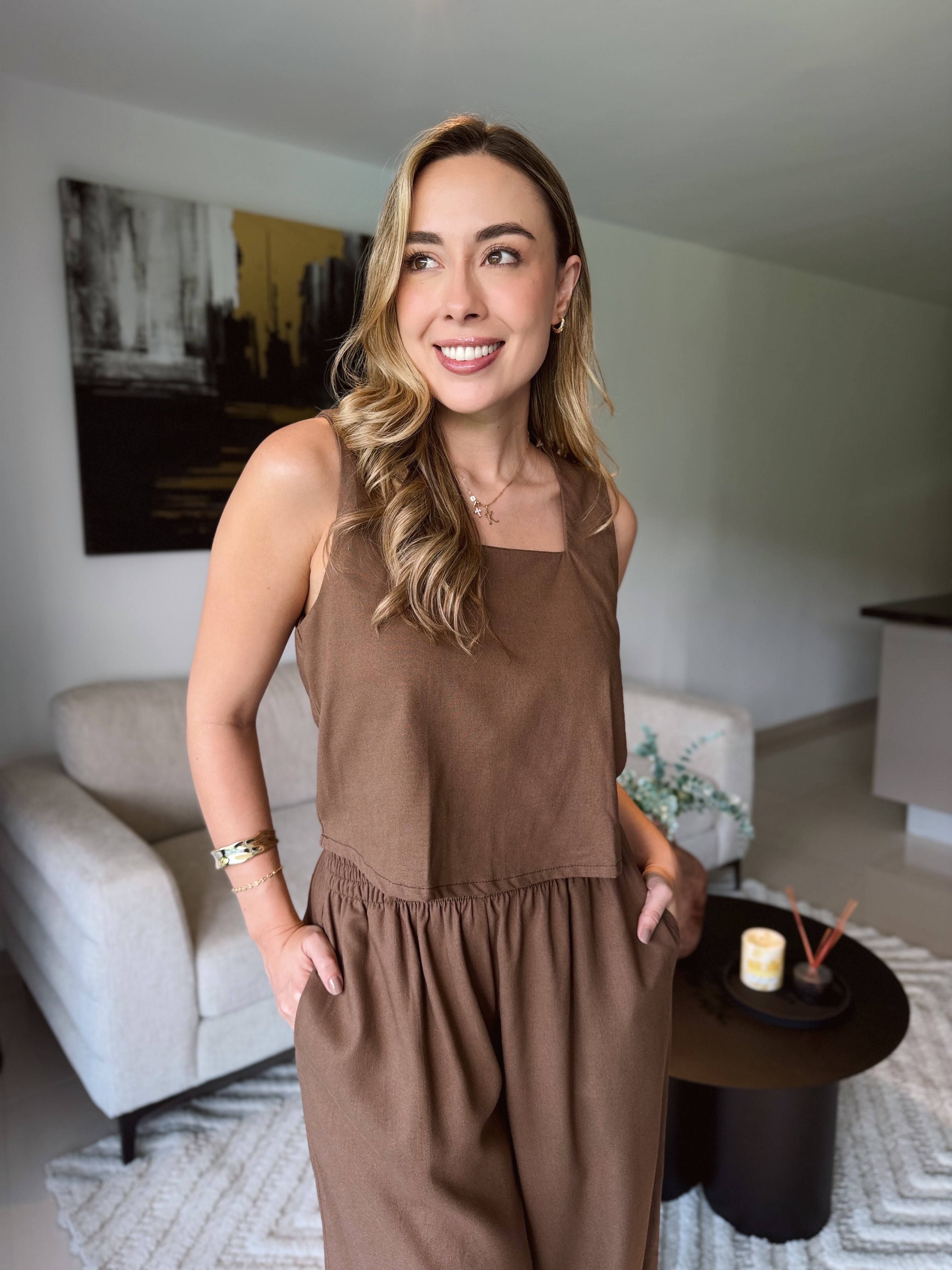 SET MILAN UNICOLOR CAFÉ