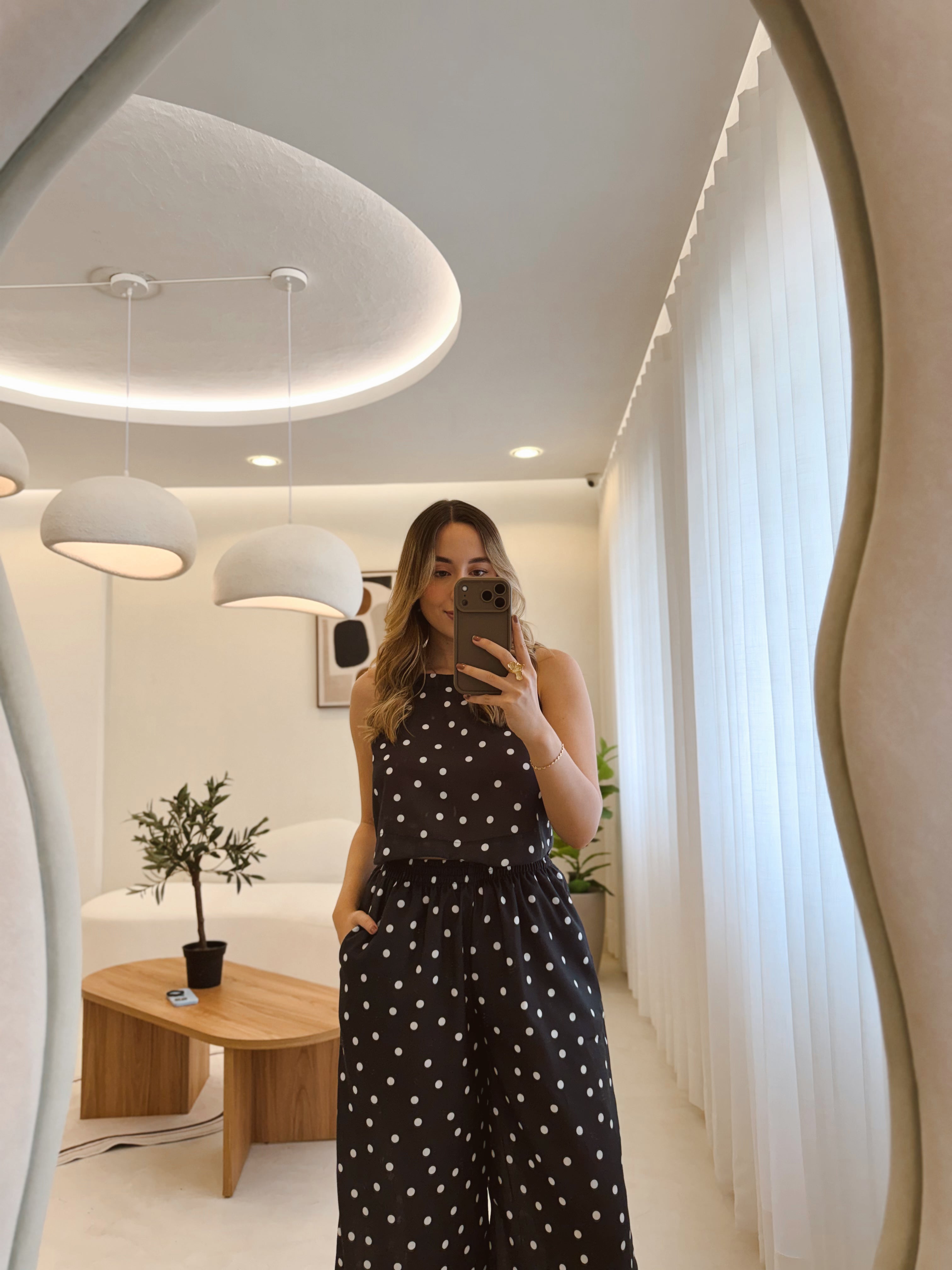 SET AMALFI PRINT LUNARES NEGRO