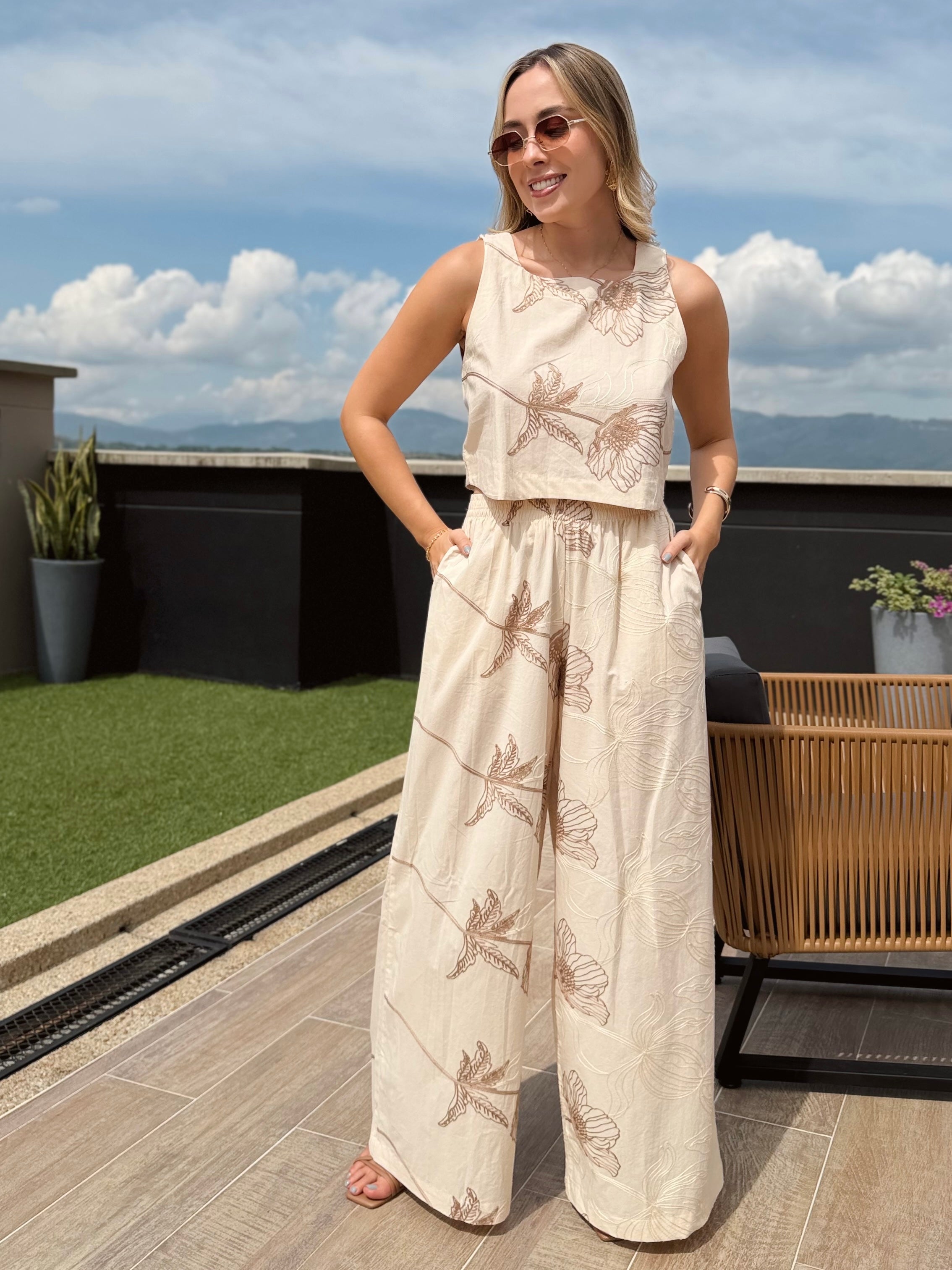 SET AMALFI BORDADO MARFIL