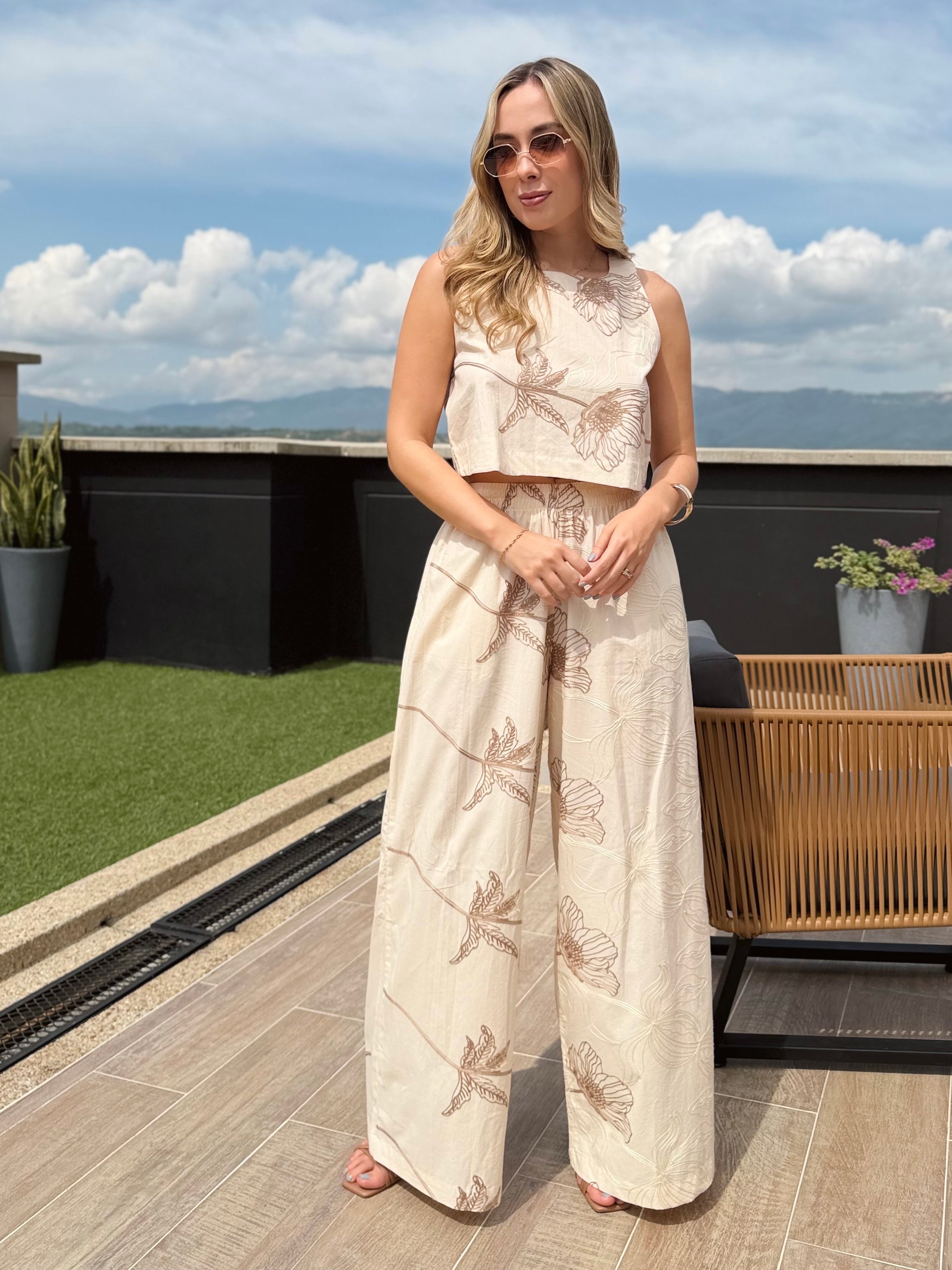 SET AMALFI BORDADO MARFIL