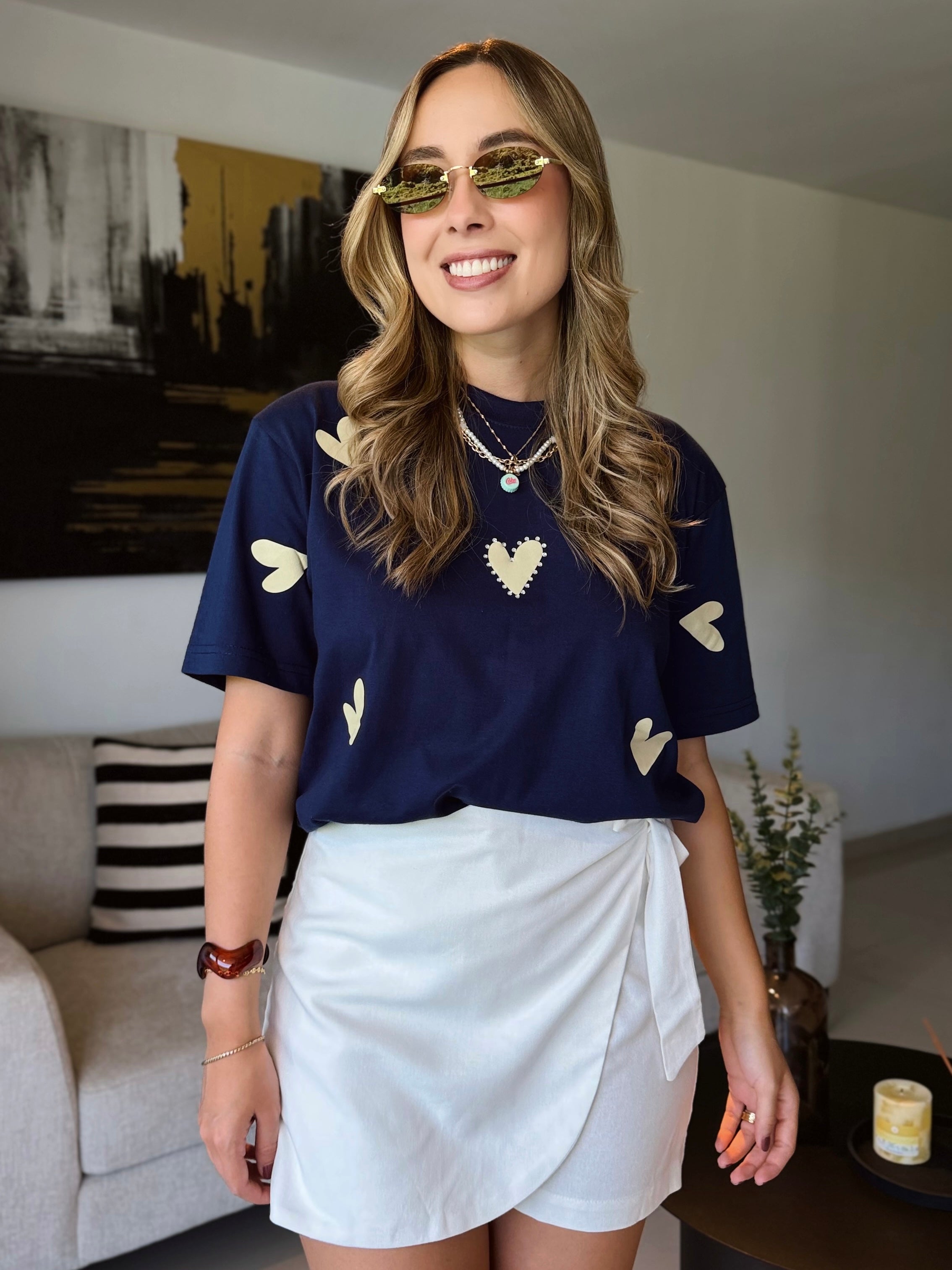 CAMISETA AZUL CORAZÓN