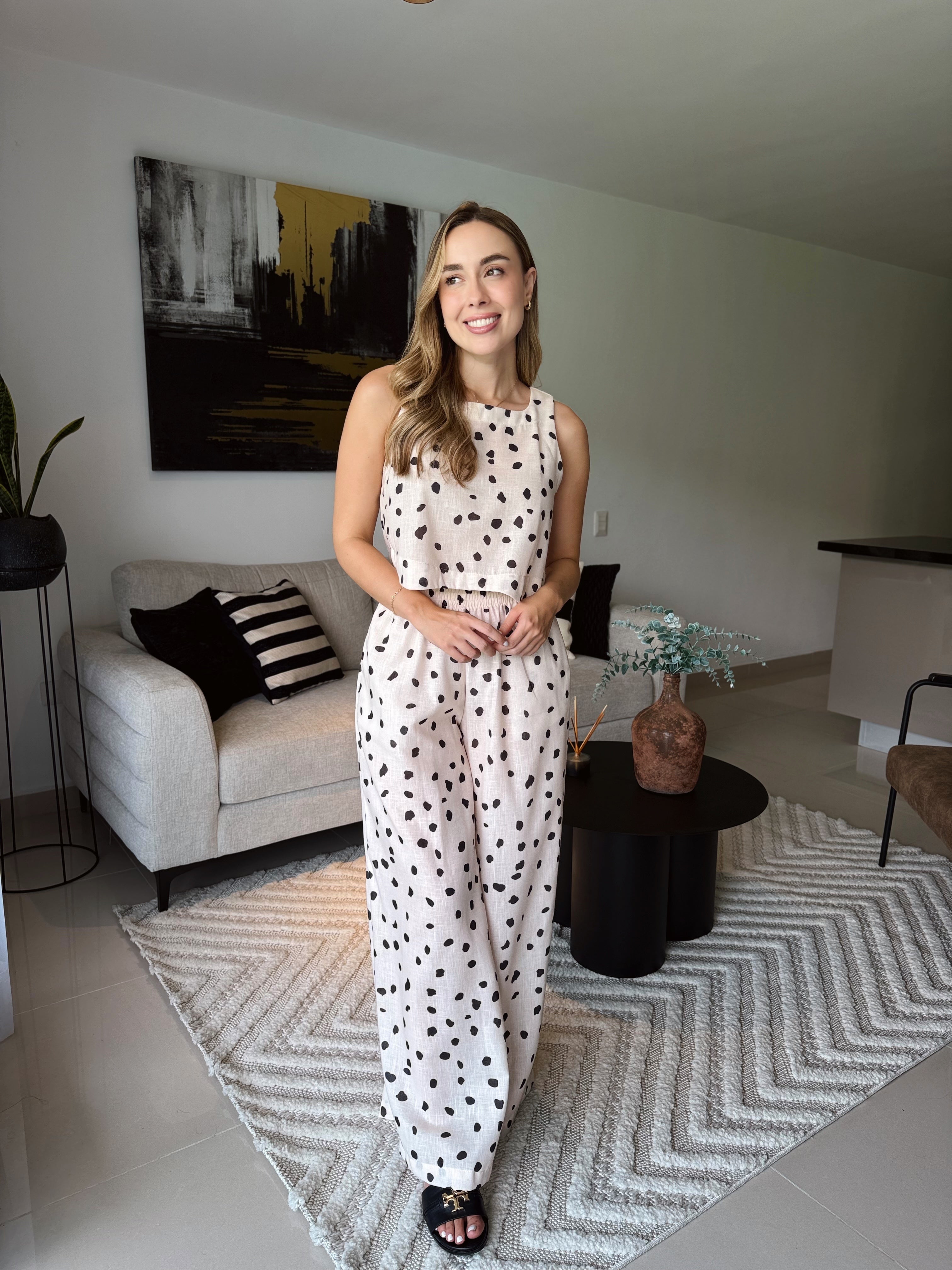 SET AMALFI MINIPRINT NEGRO