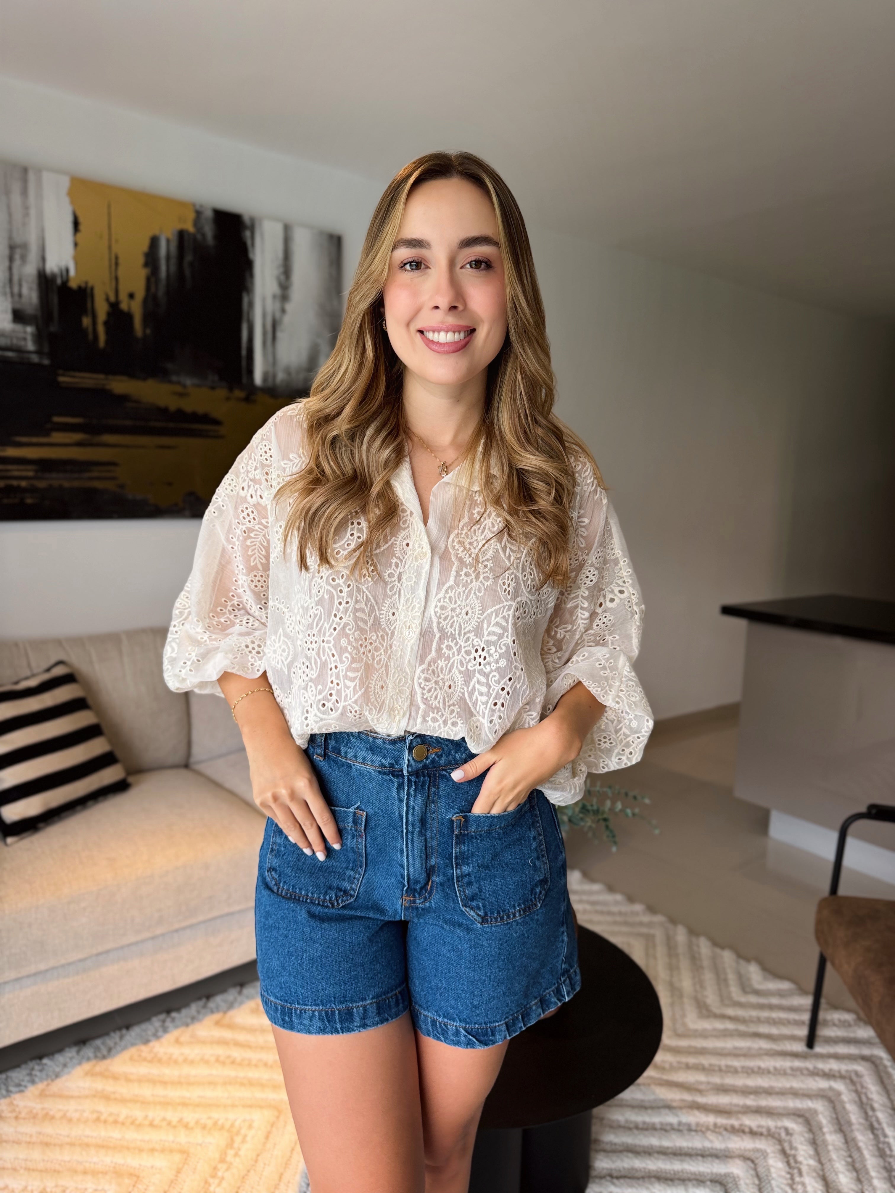 BLUSA GEORGINA VELO BORDADO