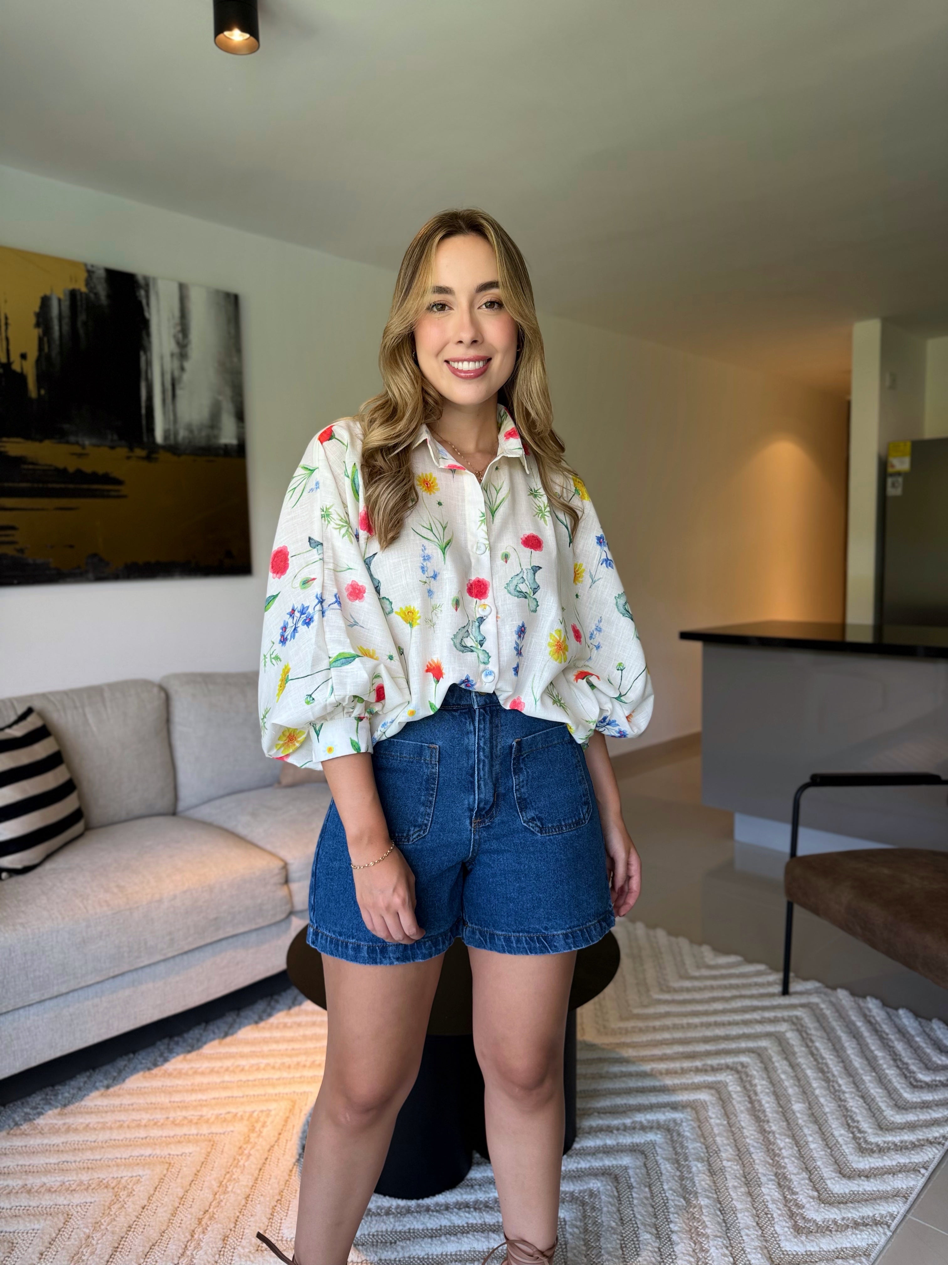 BLUSA MARTINA PRINT LINO FLORES