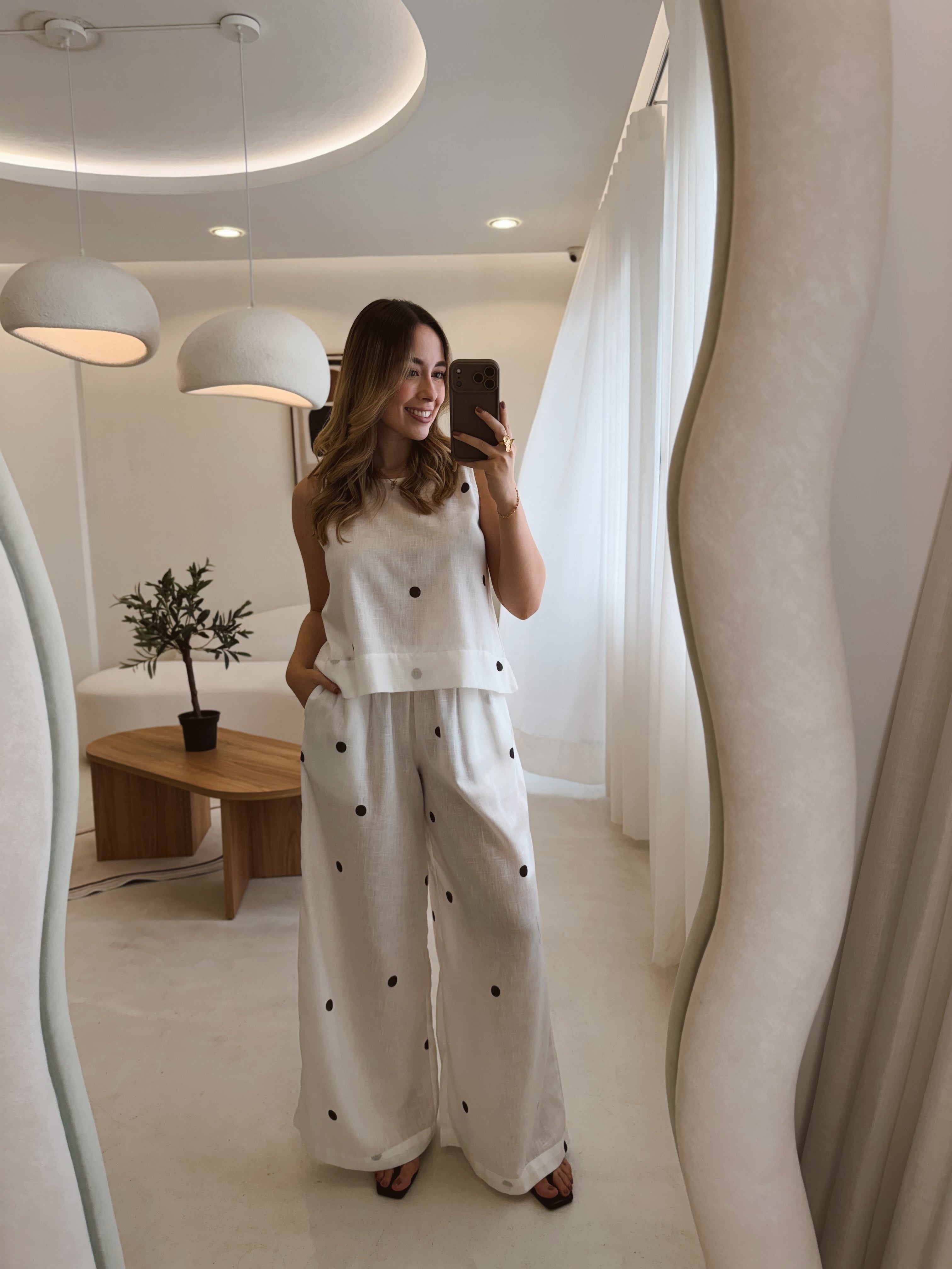 SET SEVILLA BLANCO LUNARES NEGRO