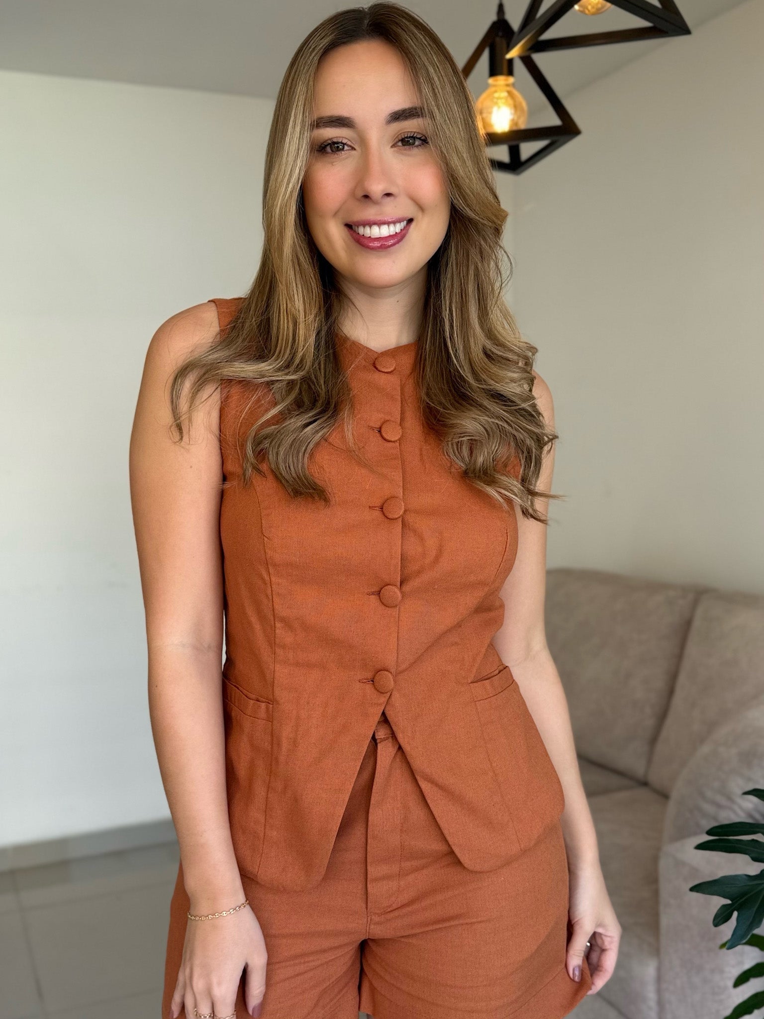 CHALECO MÓNACO TERRACOTA