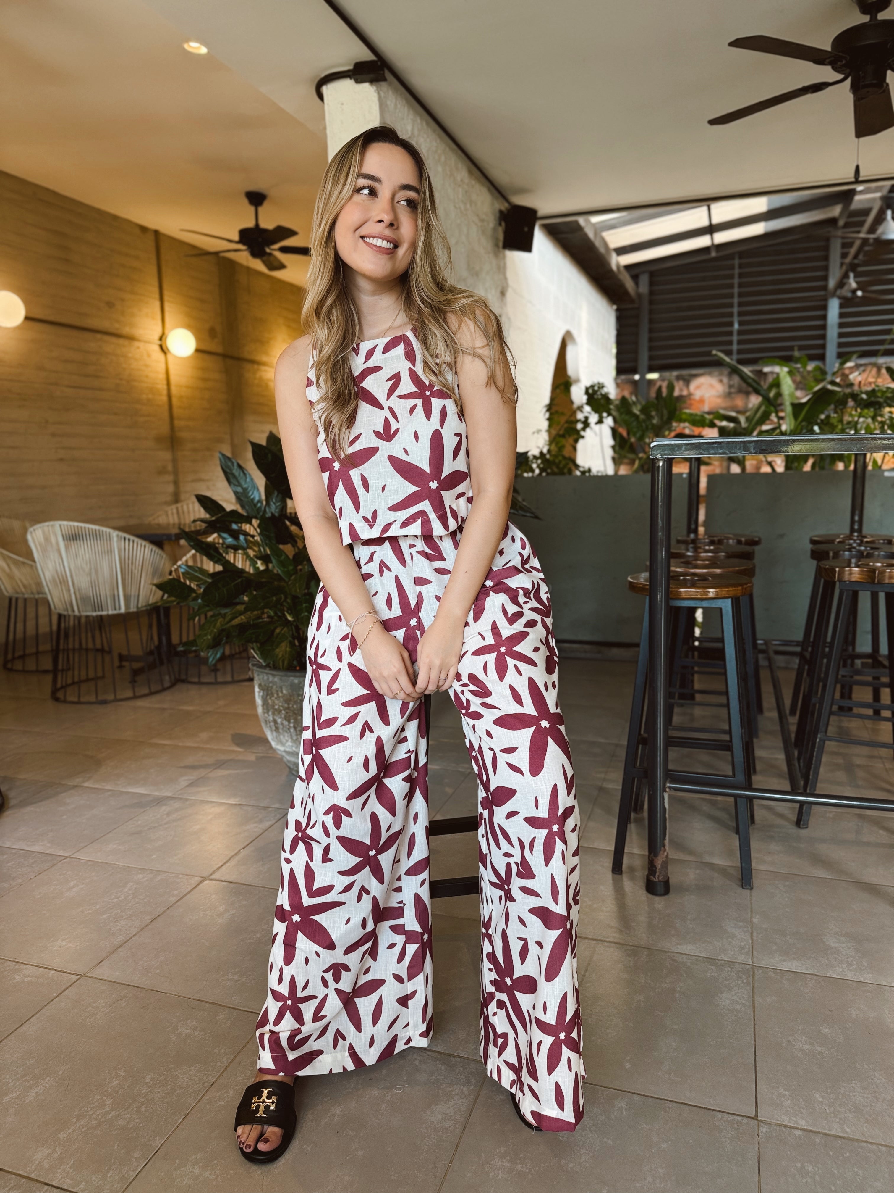 SET AMALFI PRINT FLOR VINOTINTO