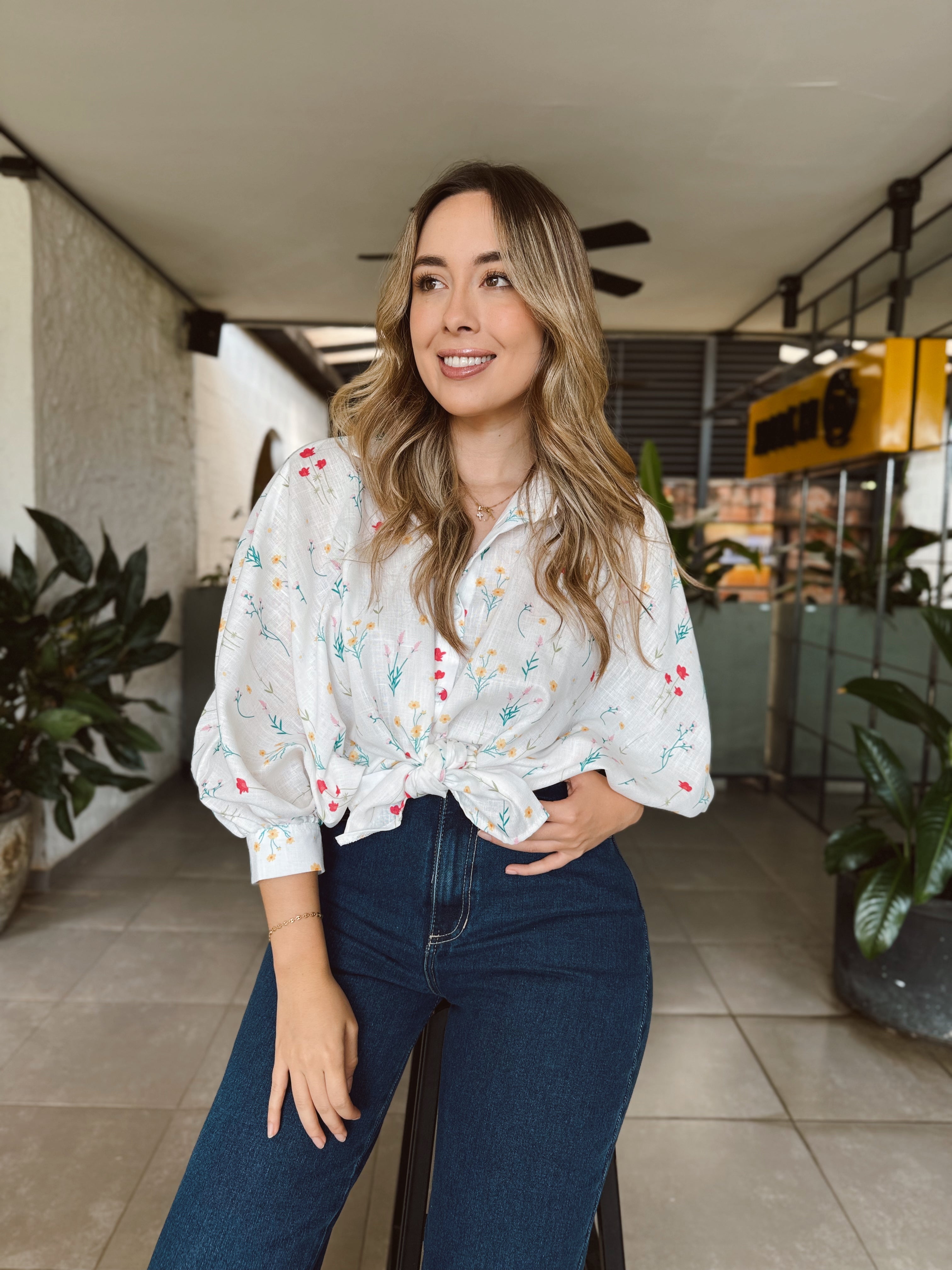BLUSA MARTINA PRINT LINO FLORES