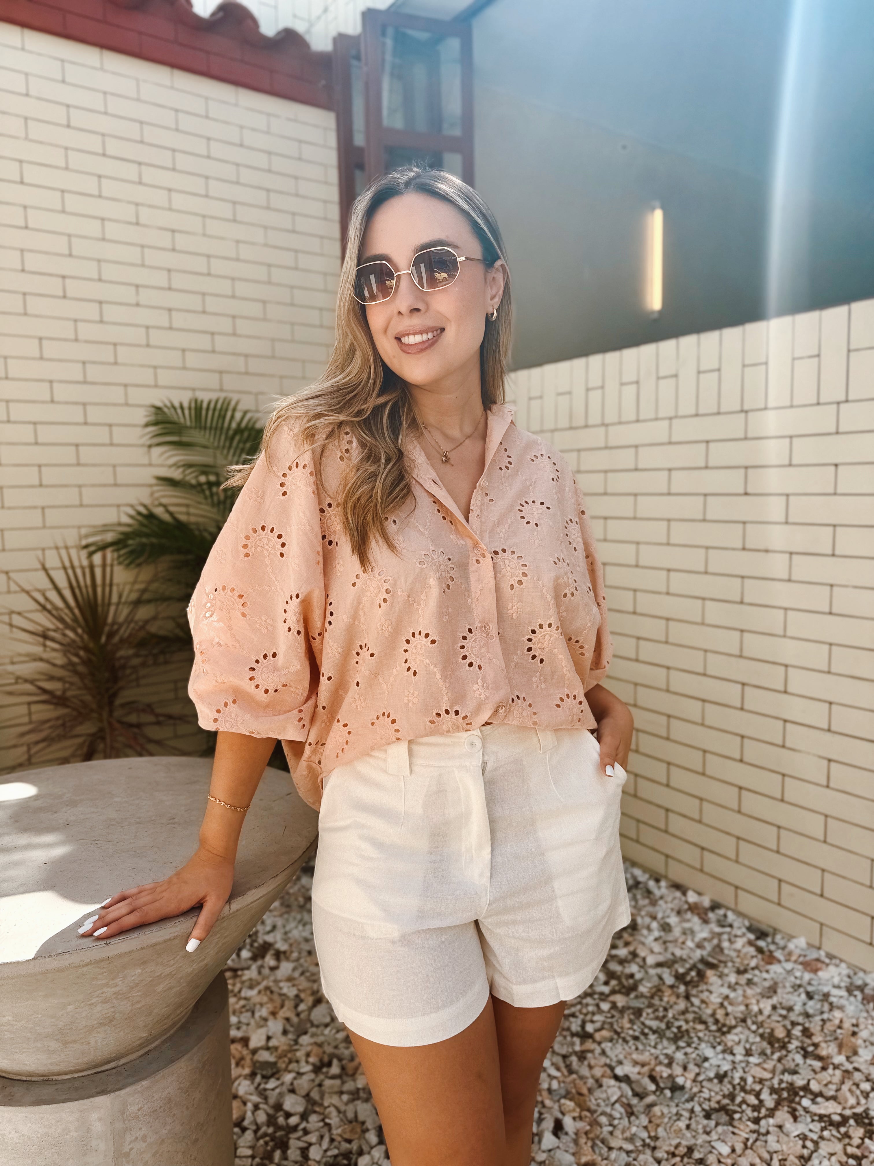 BLUSA GEORGINA OJALILLO FLOR CURUBA