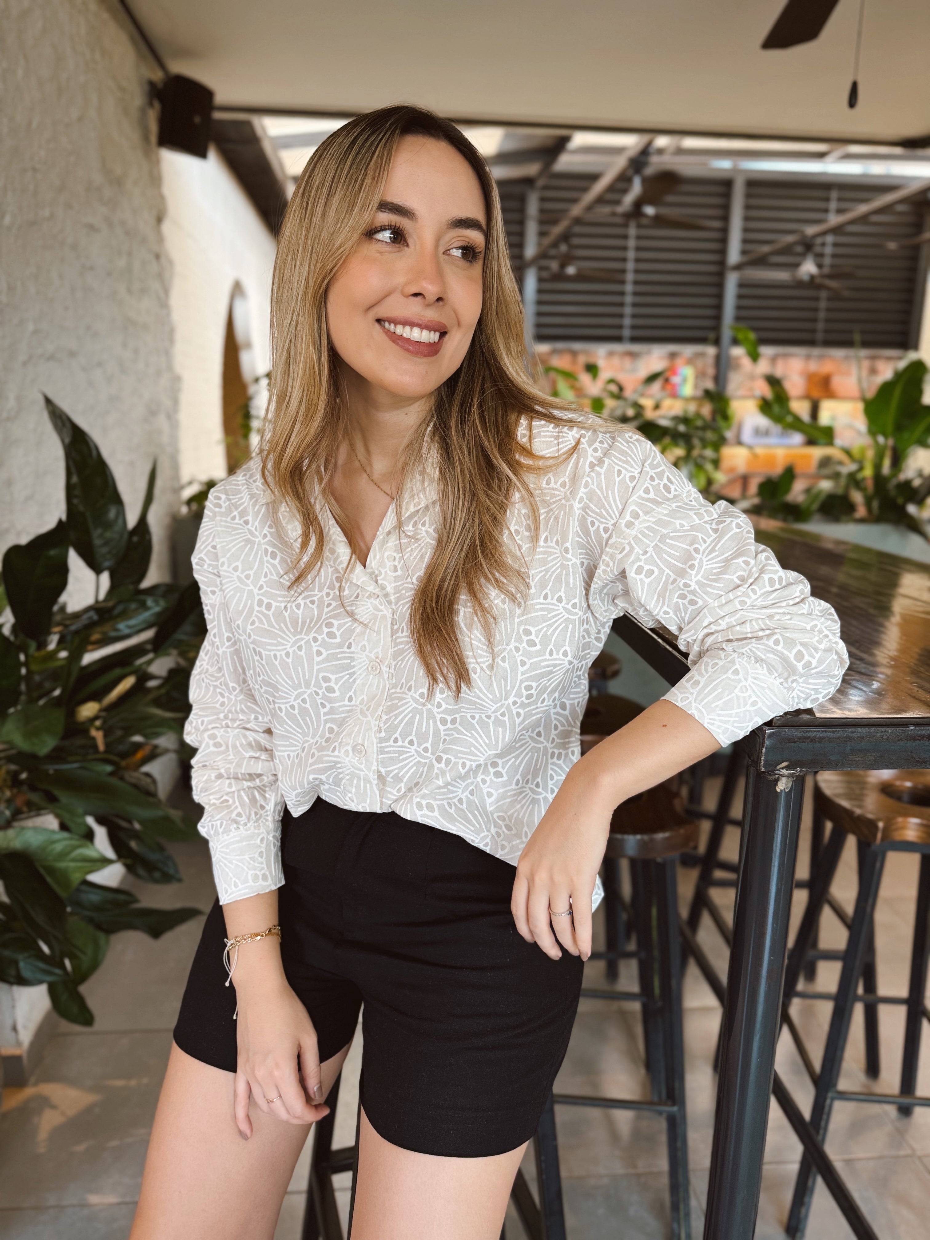 BLUSA PALERMO BEIGE-BLANCO