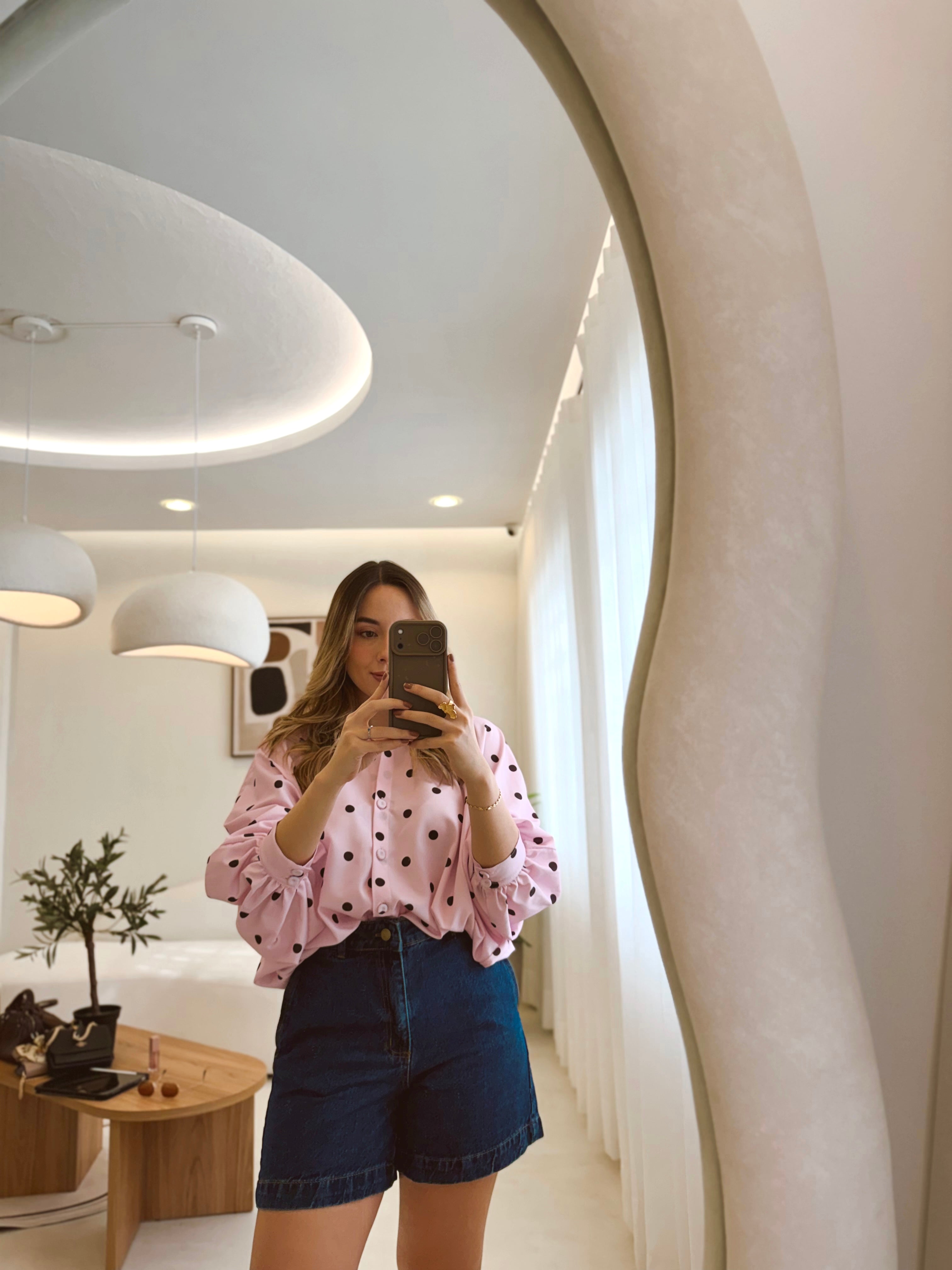 BLUSA MARTINA PRINT ROSA LUNARES