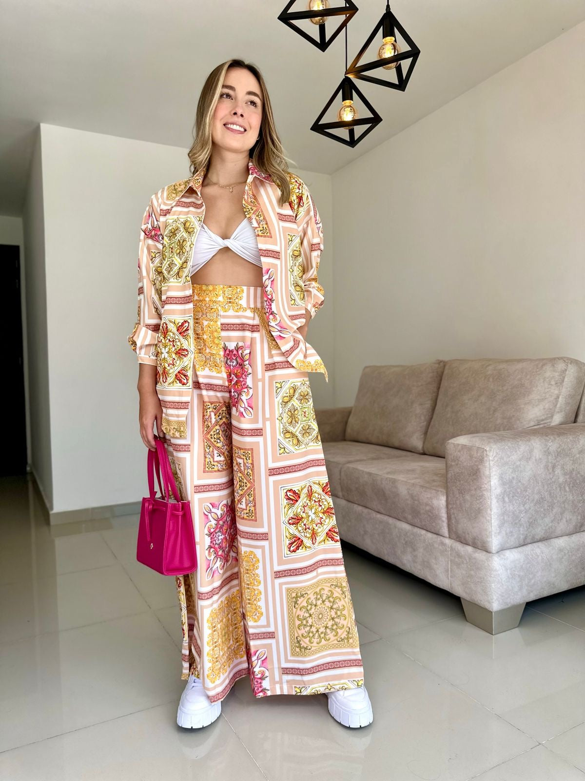 PANTALON LIZA VERSAGE CAQUI